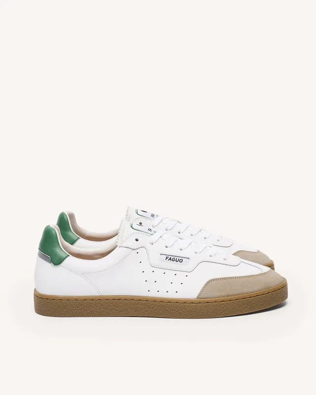 faguo-lumbo-baskets-blanc-et-vert-cuir-et-su-de image 1