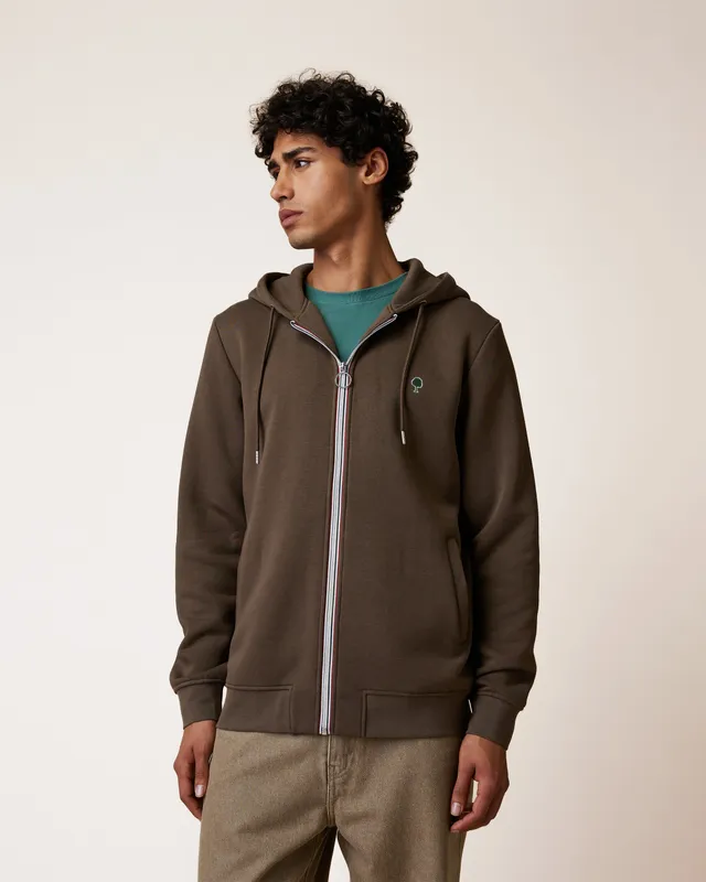 faguo-mesnil-sweat-zipp-capuche-marron-fonc image 1