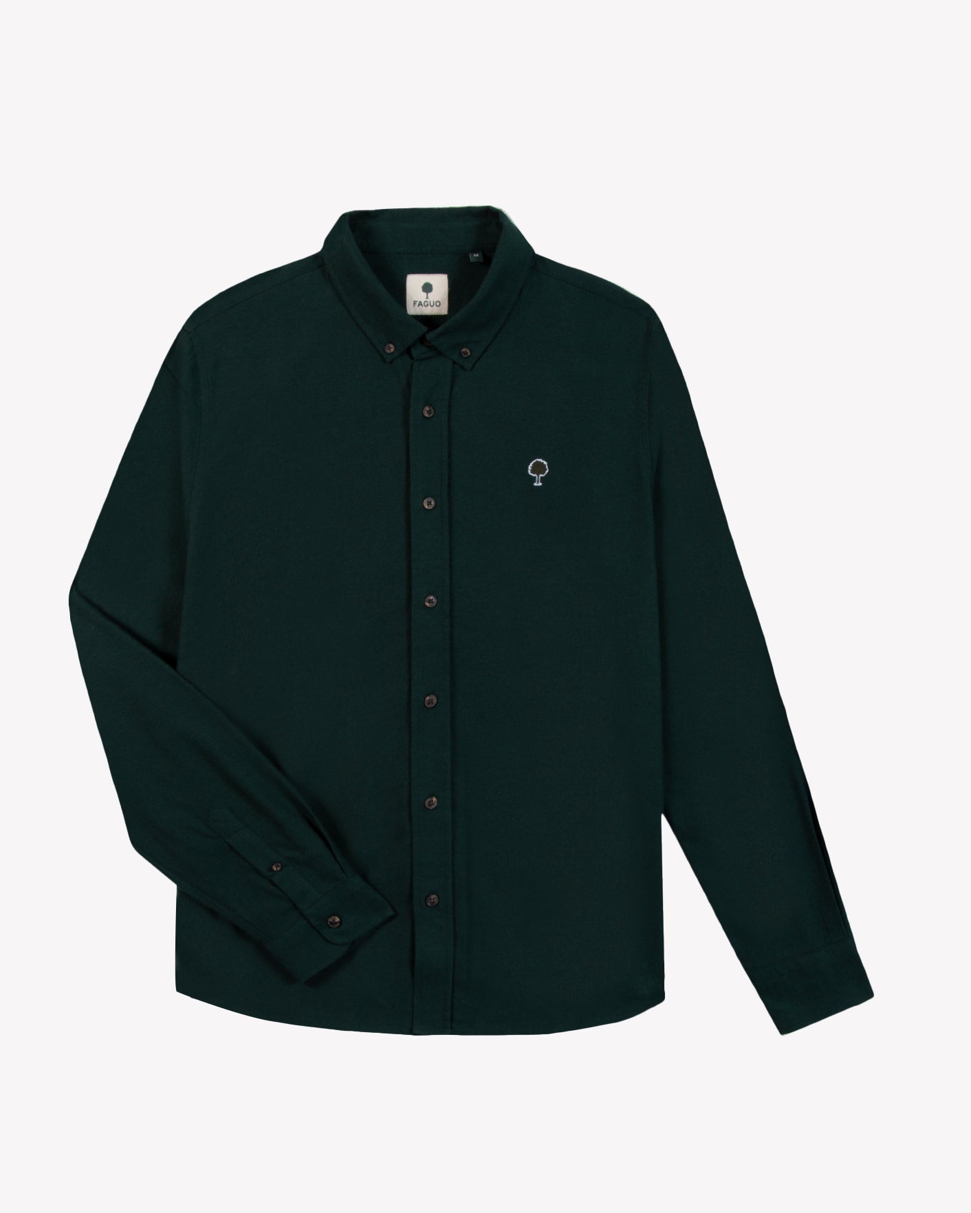faguo-ivoy-chemise-vert-fonc-oxford-coton image 2