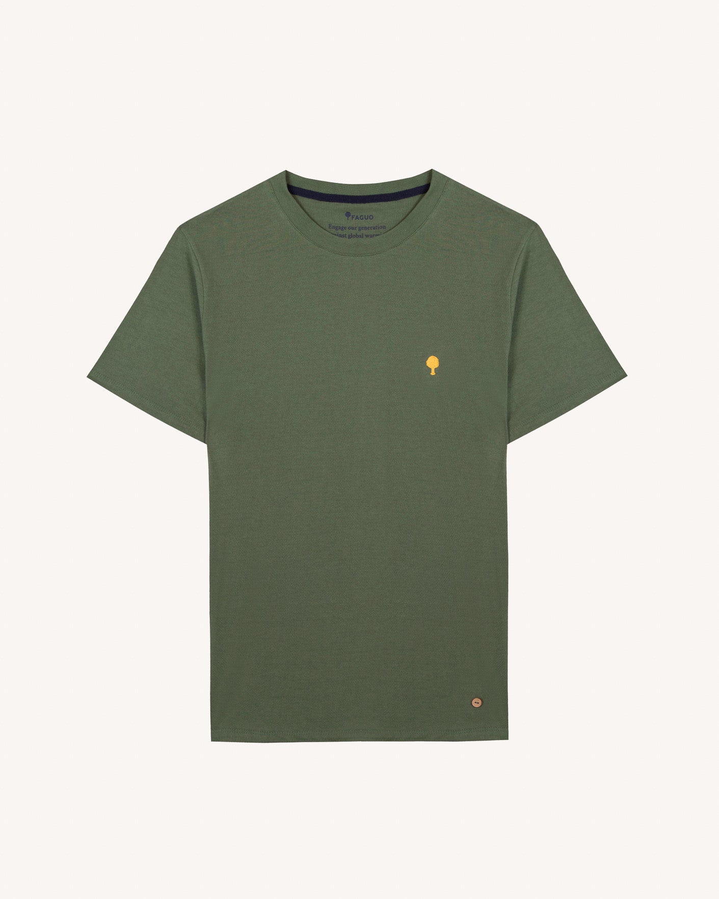 faguo-arcy-t-shirt-kaki-clair-coton image 2