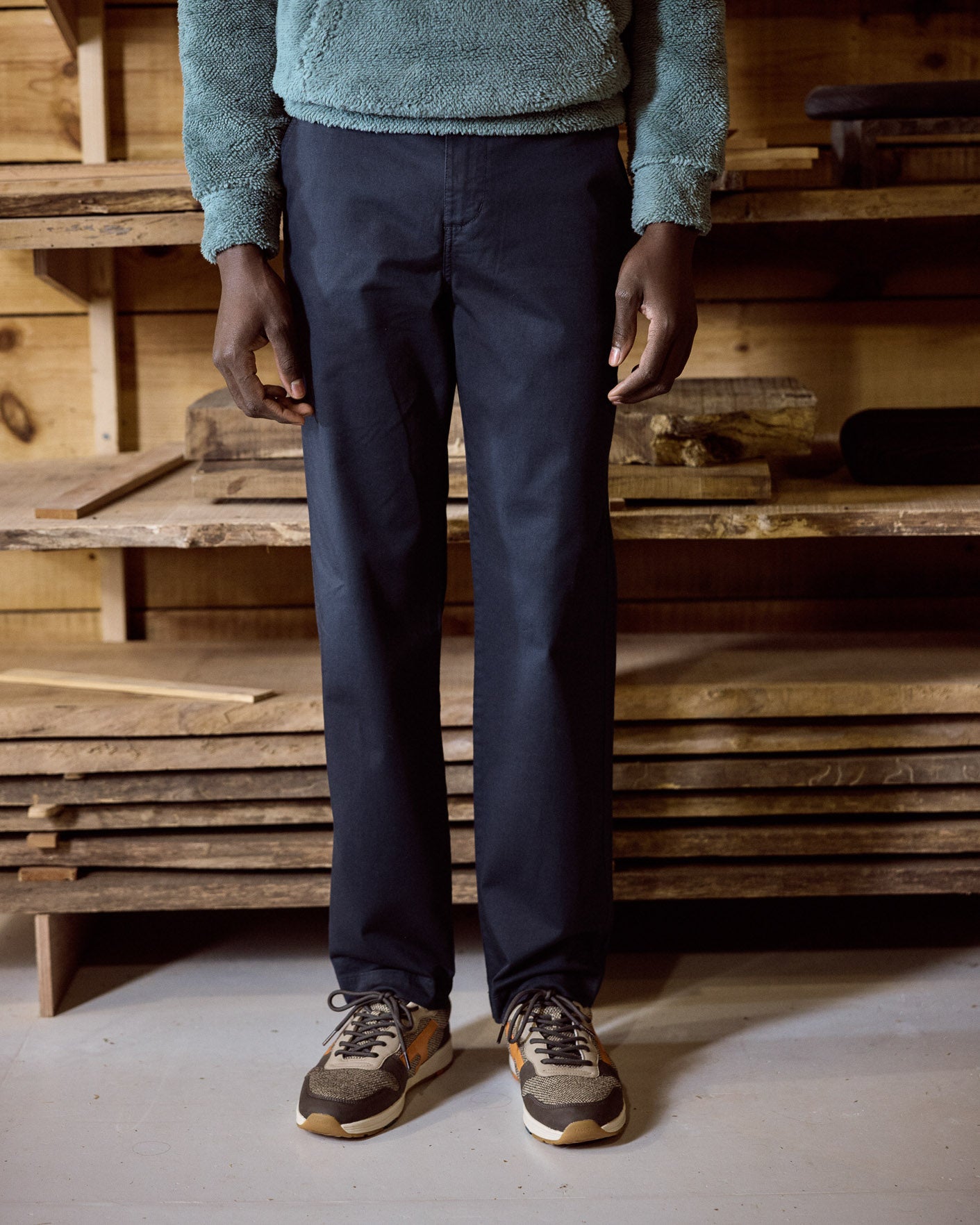 faguo-brix-regular-chino-bleu-marine-coton-stretch image 1