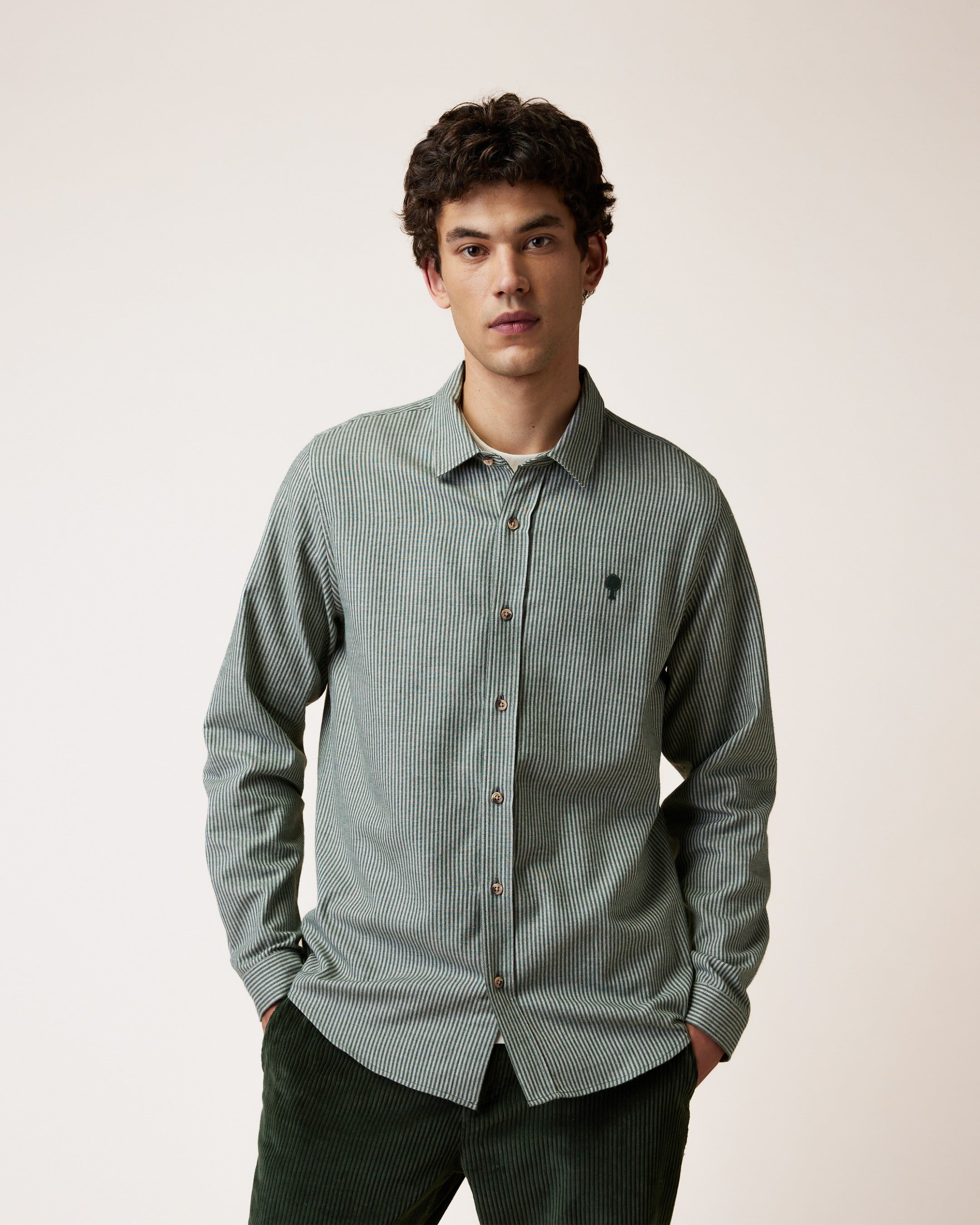 faguo-iraty-chemise-ray-e-vert-cru-flanelle image 1