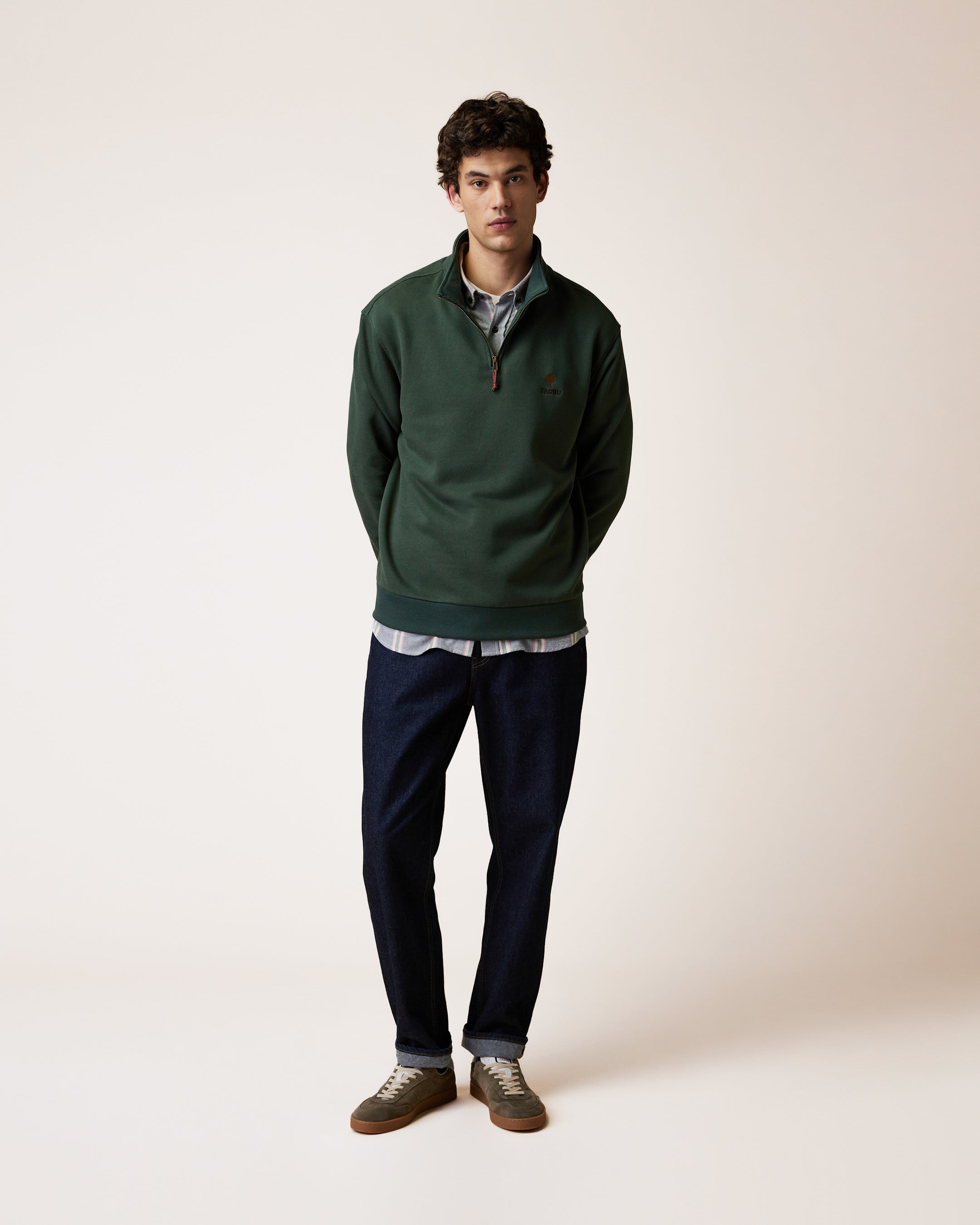faguo-amboise-sweat-zipp-vert-for-t-coton-bio-homme image 4