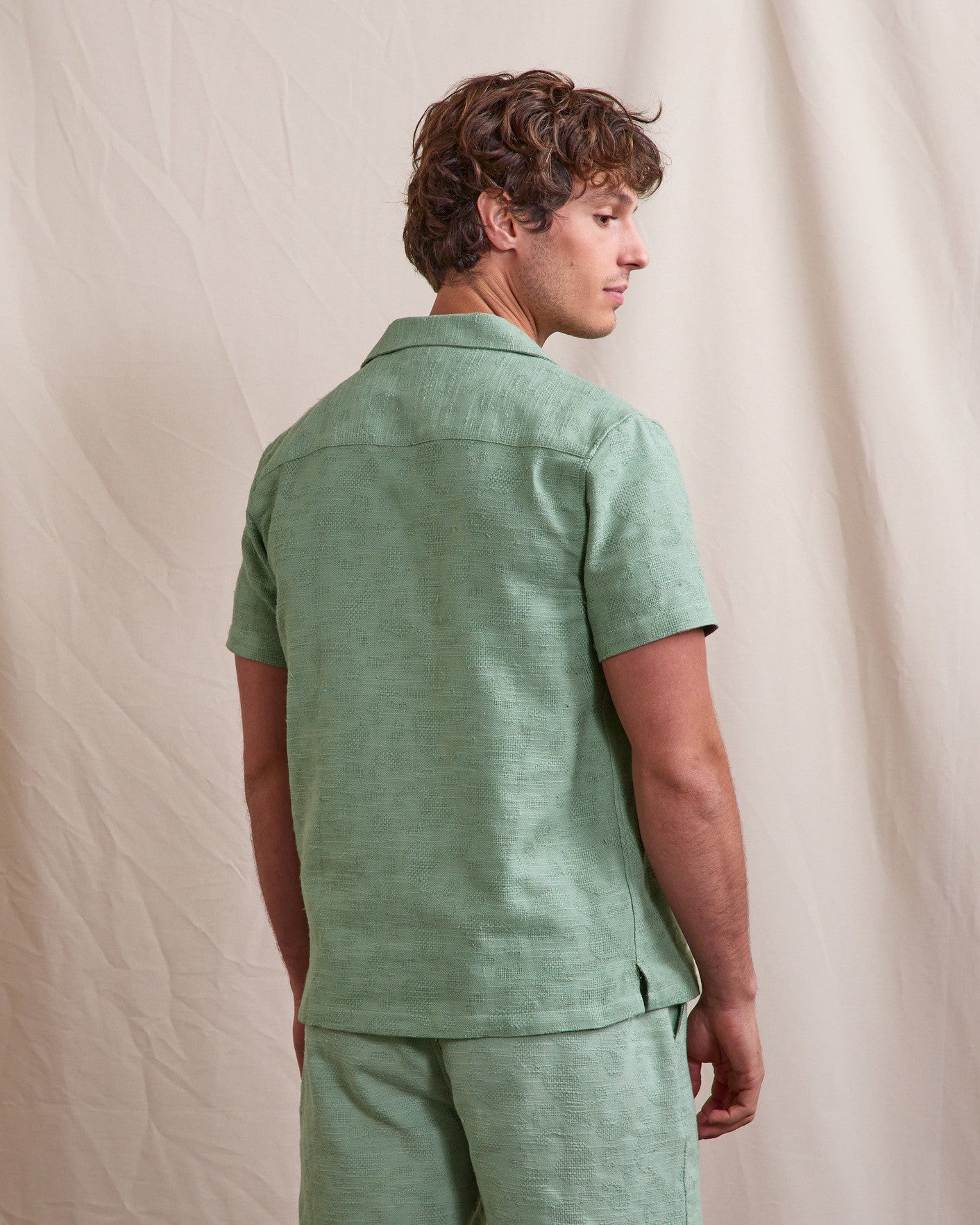faguo-paiolive-chemise-manches-courtes-vert-clair-jacquard image 6