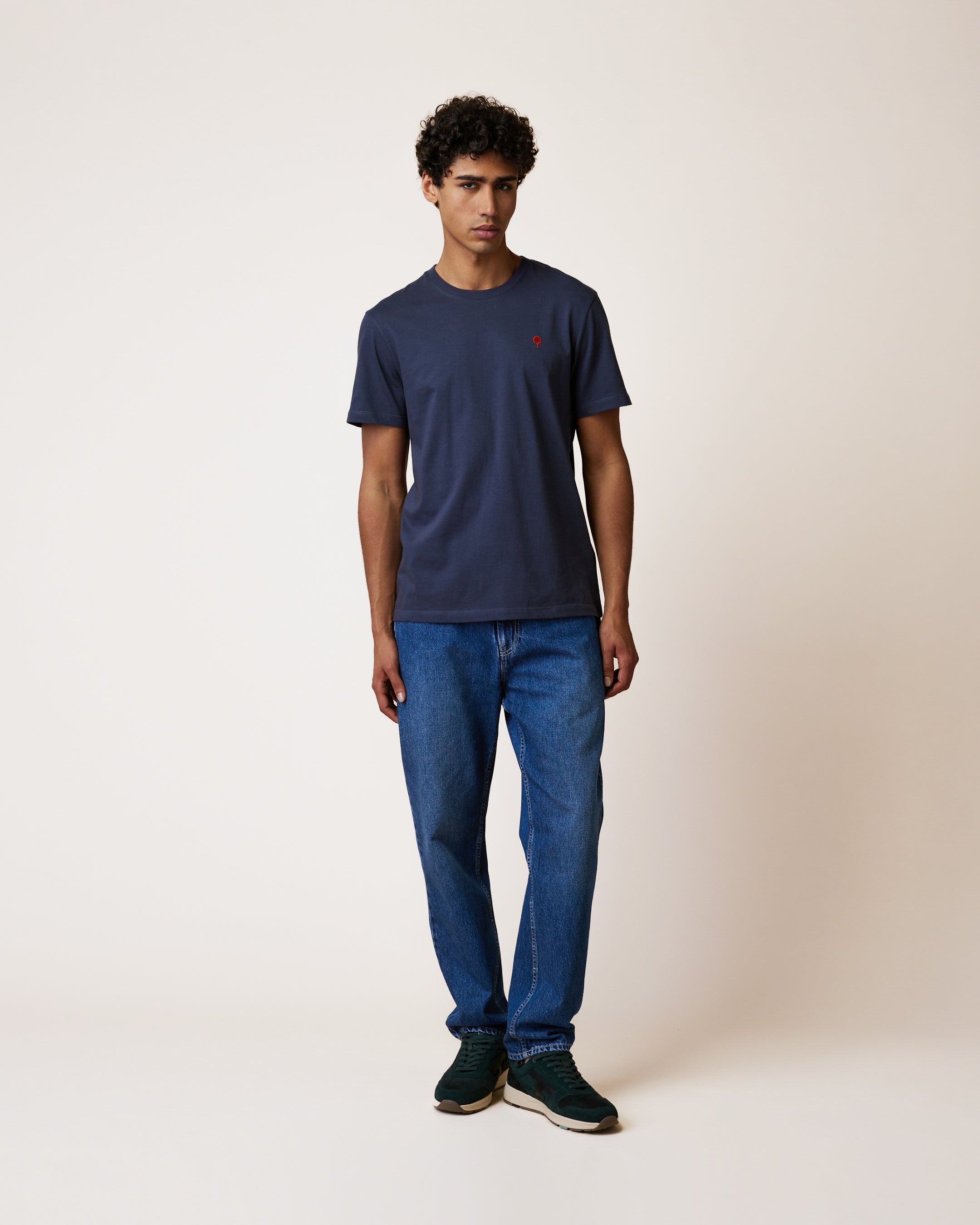 faguo-arcy-t-shirt-marine-gris-coton-recycl-homme image 3