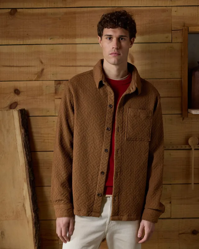 faguo-gastine-surchemise-matelass-e-camel-coton-bio image 1