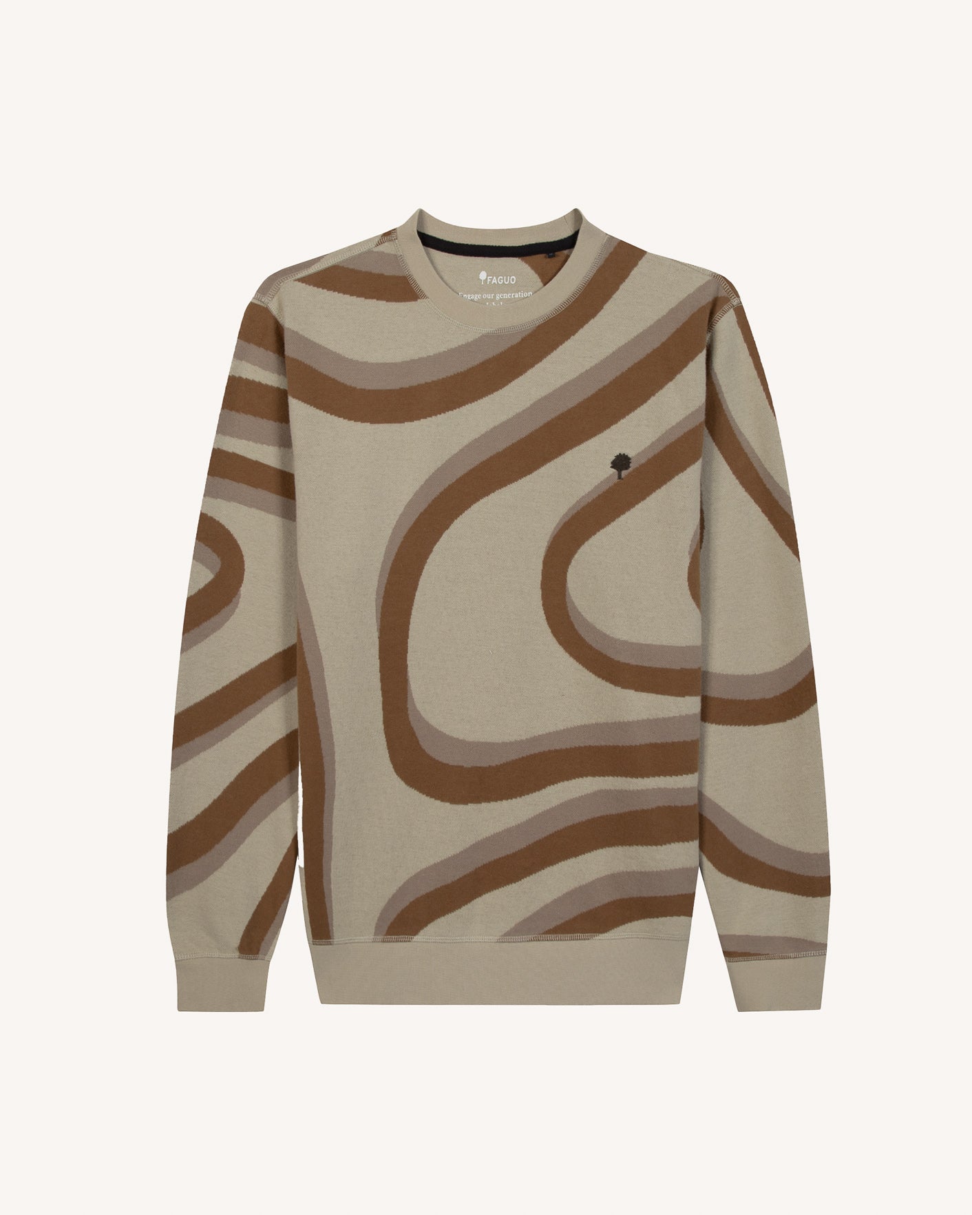faguo-bussy-sweat-col-rond-beige-et-camel image 2