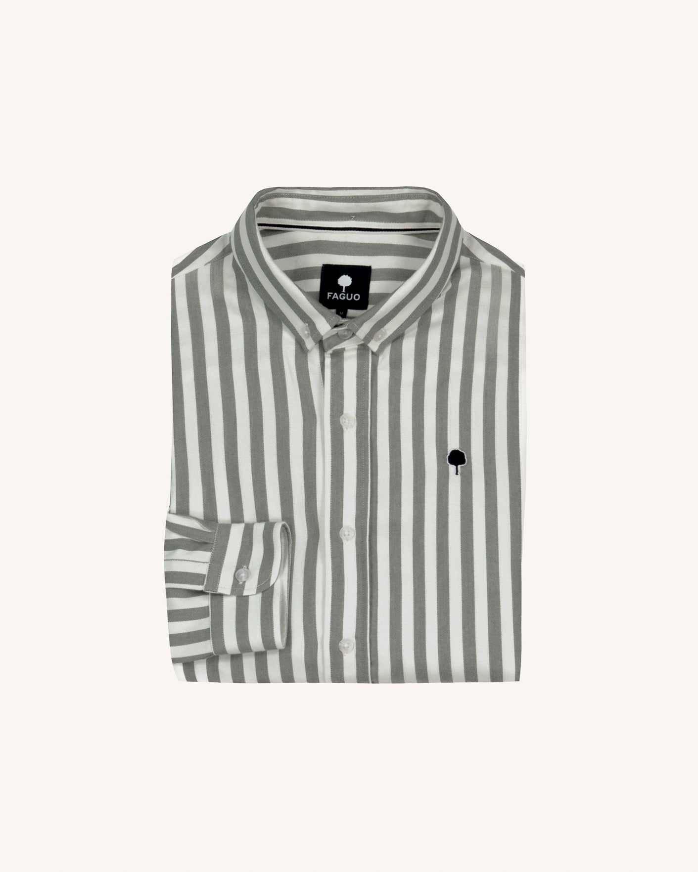 faguo-ivoy-chemise-oxford-vert-fonc-et-cru image 4