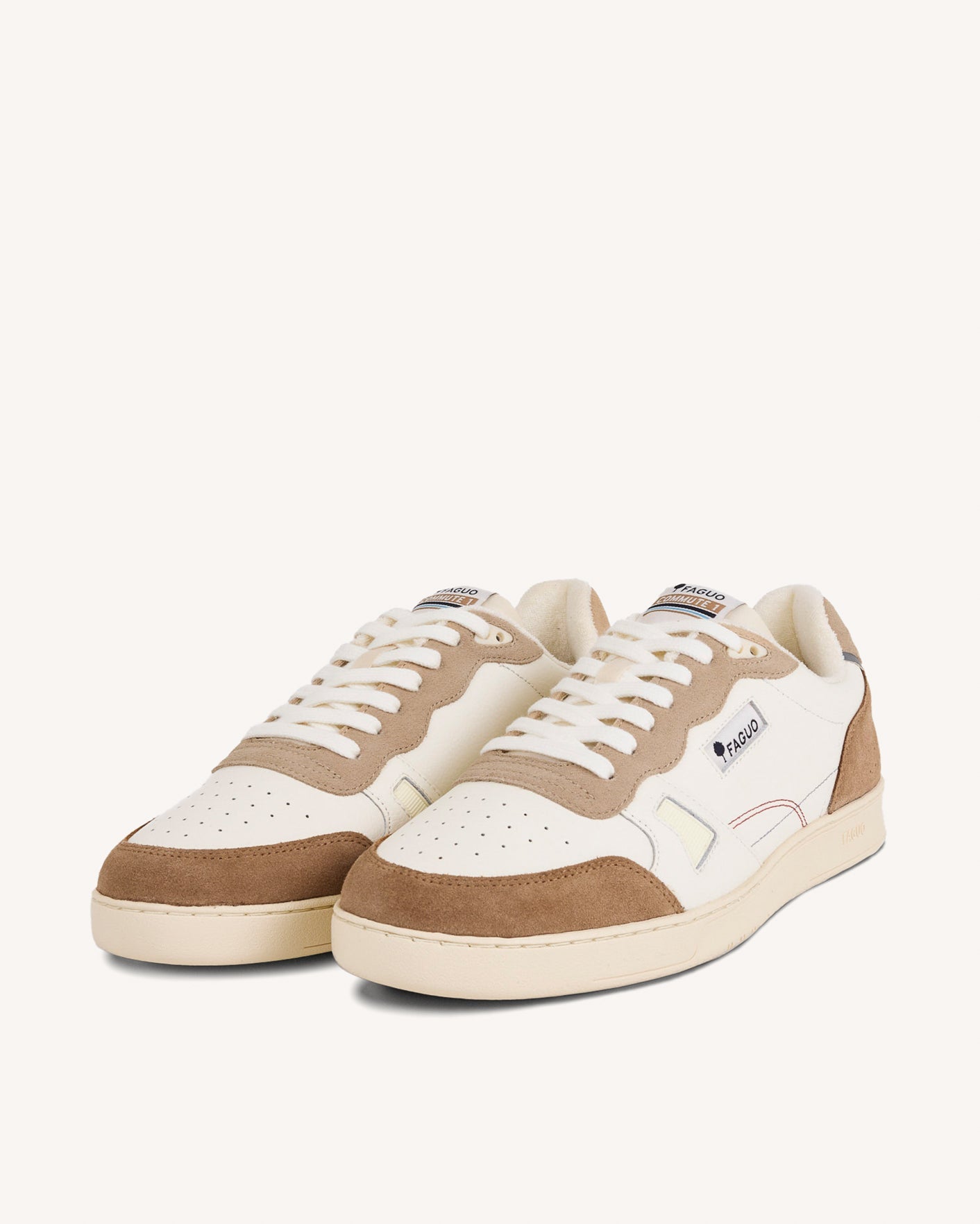 faguo-commute-1-baskets-en-cuir-beige-et-camel image 2