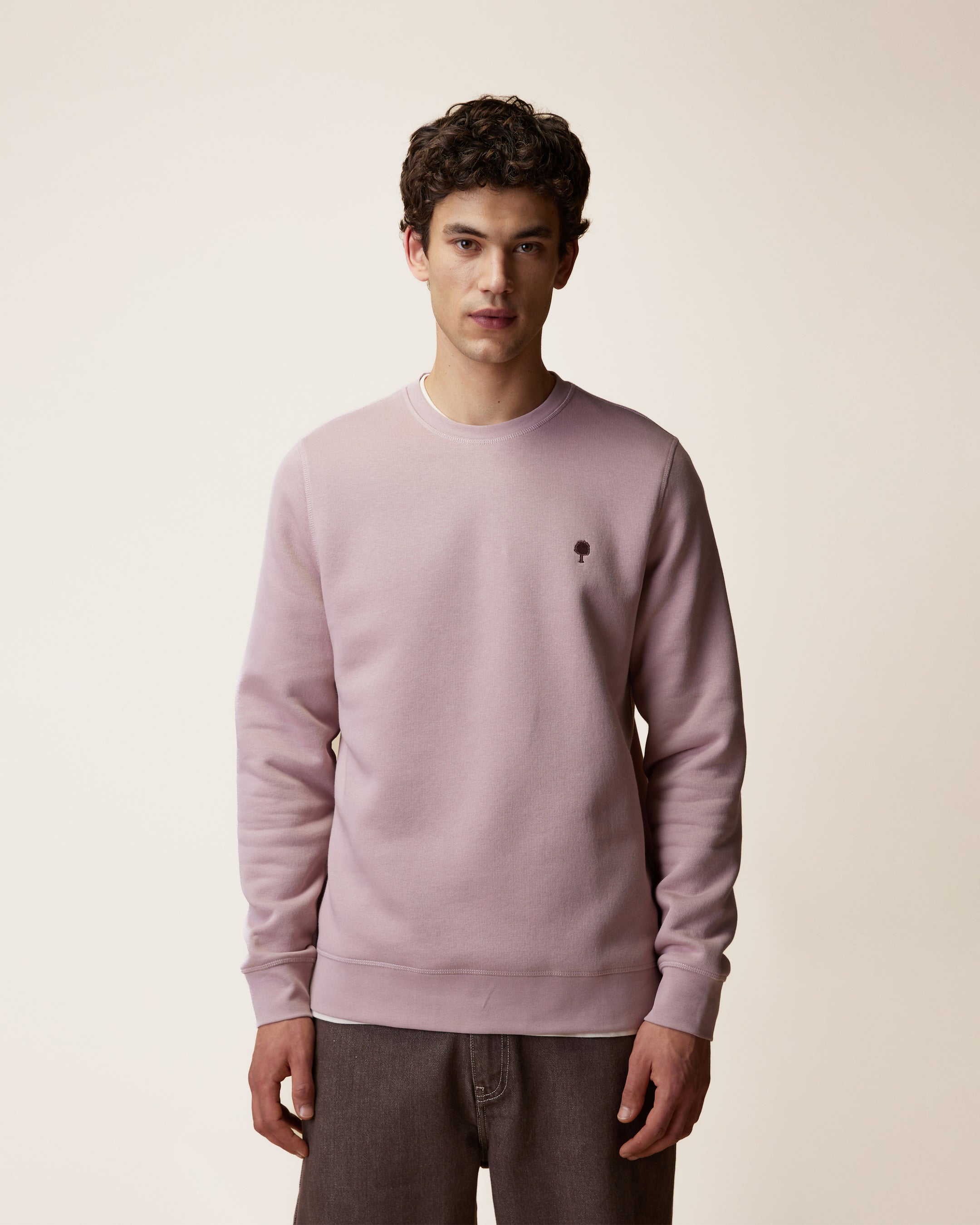 faguo-donzy-sweat-col-rond-mauve-homme image 1