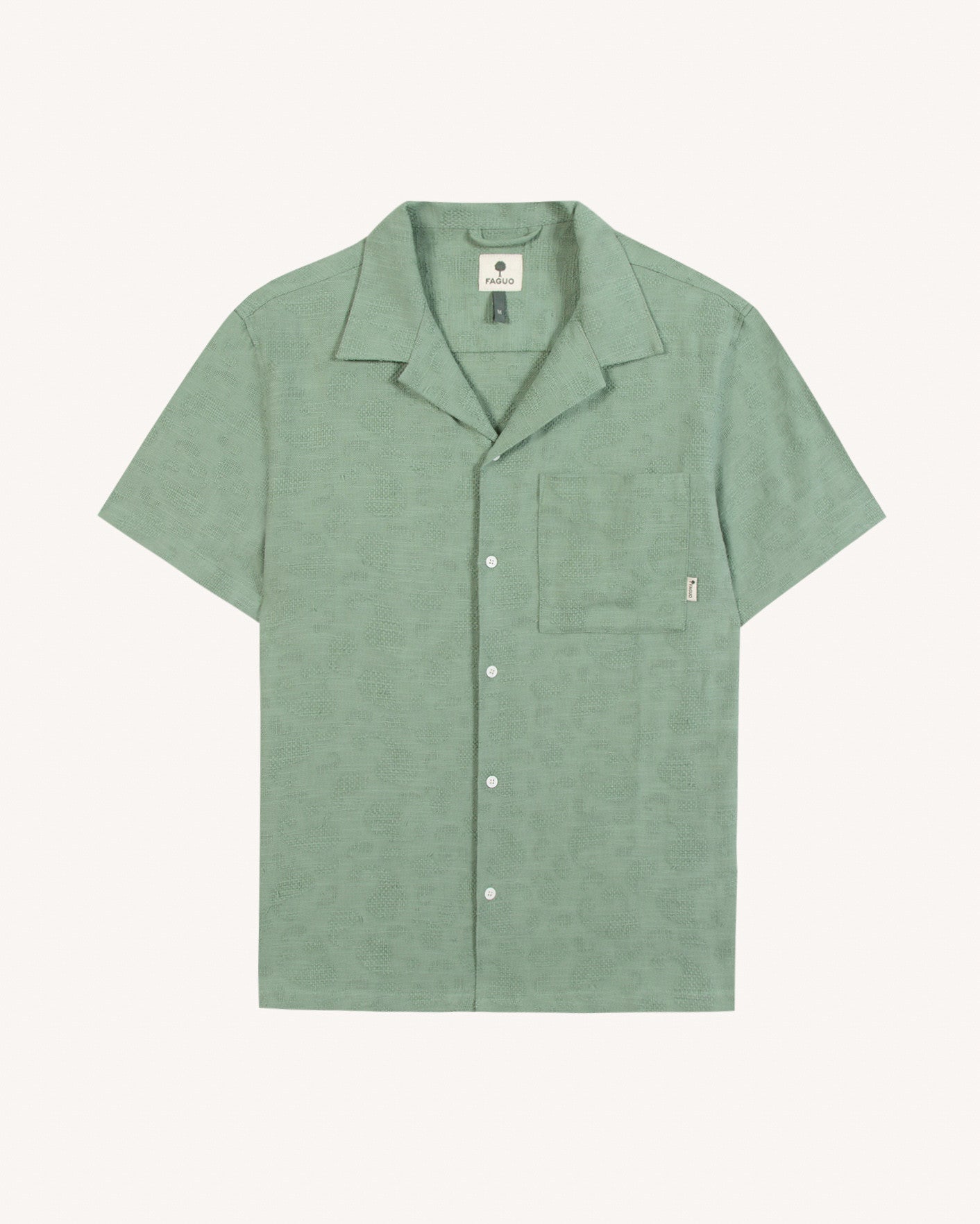 faguo-paiolive-chemise-manches-courtes-vert-clair-jacquard image 2