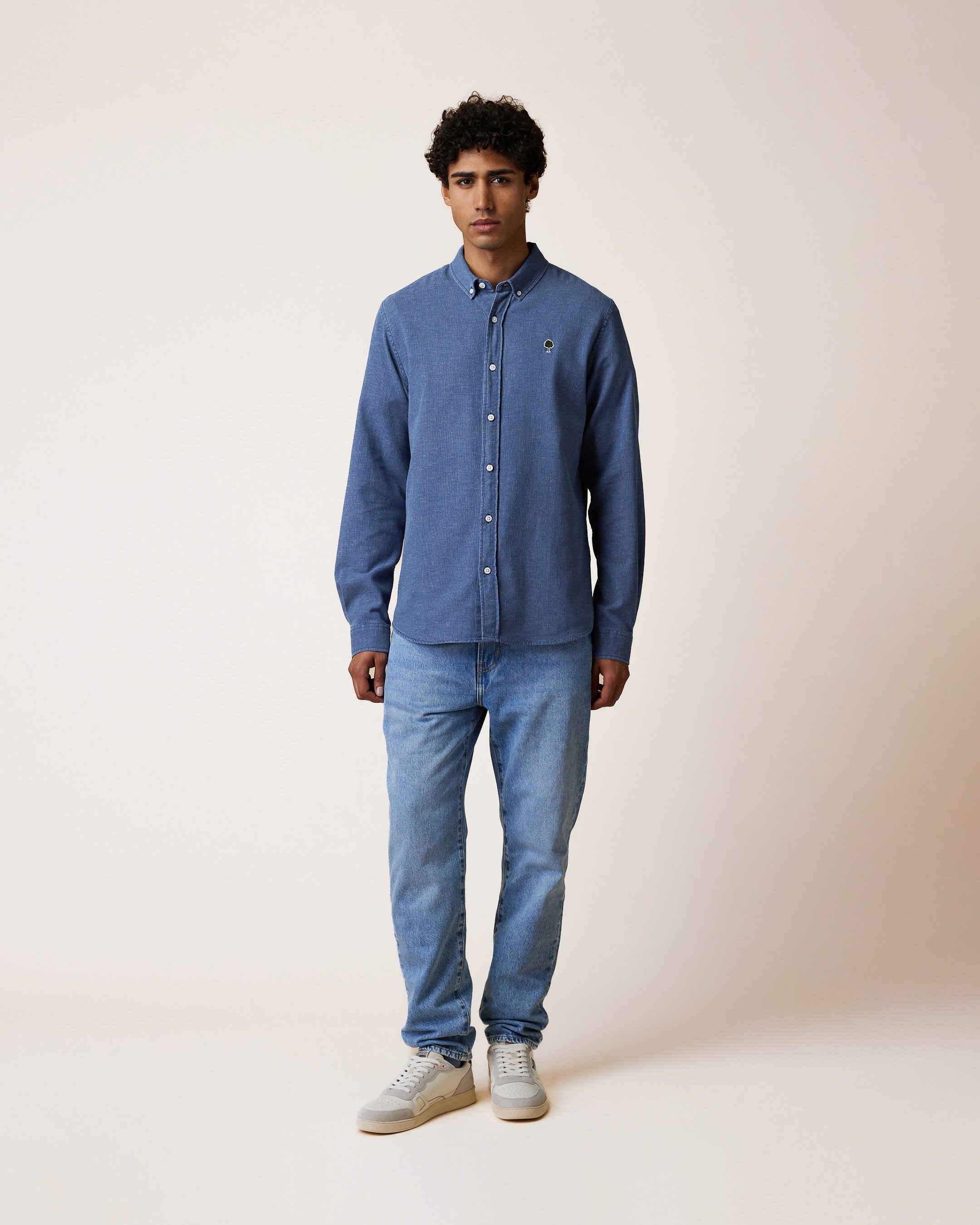 faguo-chemise-ivoy-denim-bleue-coton-lin-homme image 8