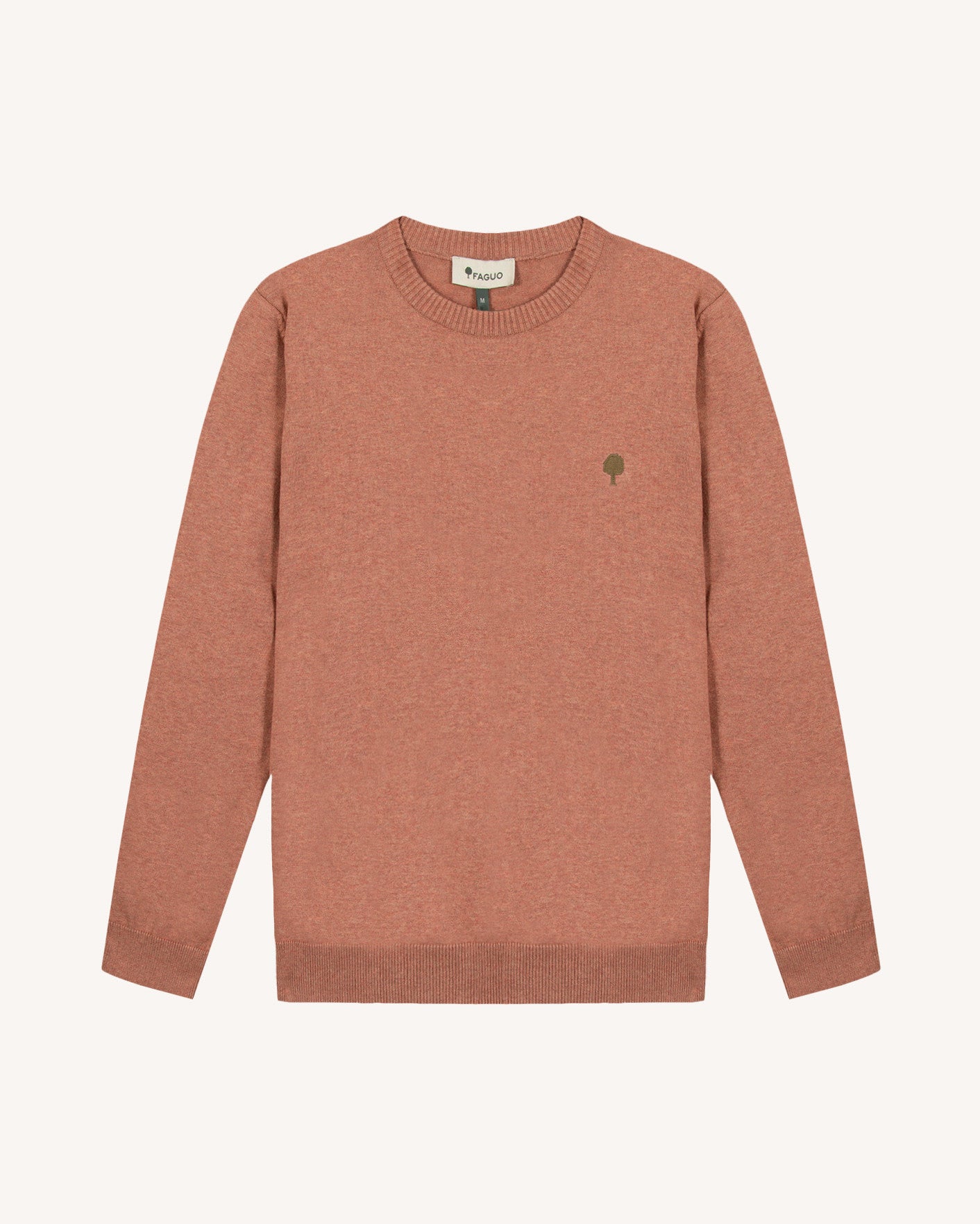 faguo-marly-pull-col-rond-homme-brique-clair-en-laine image 2
