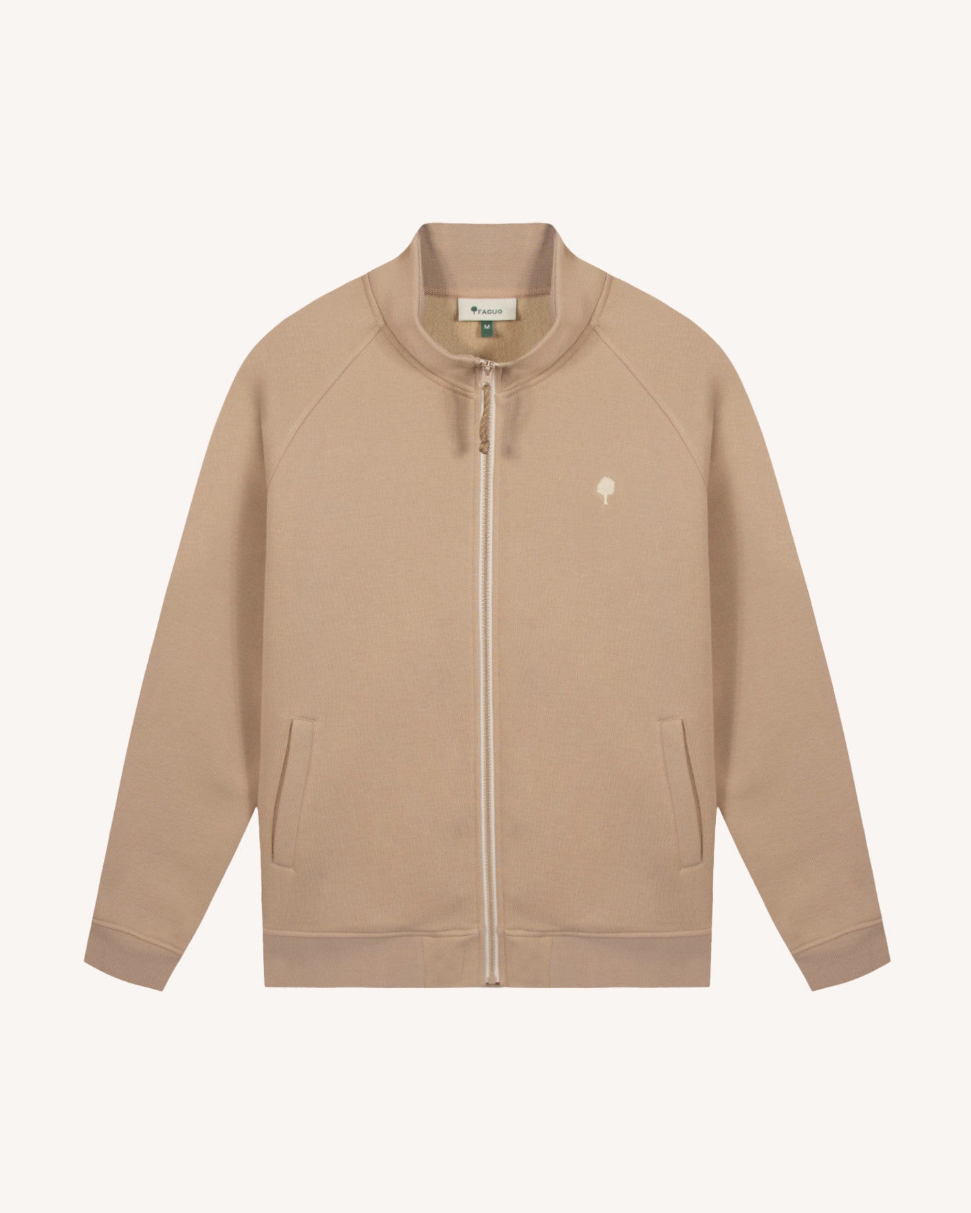 faguo-horte-sweat-zipp-taupe-homme-molleton-gratt image 2