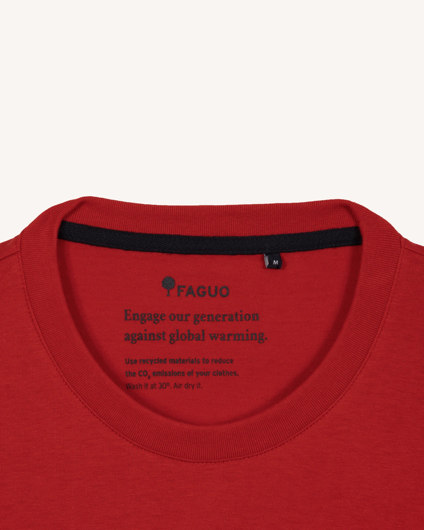 faguo-arcy-t-shirt-rouge-fonc-coton image 4