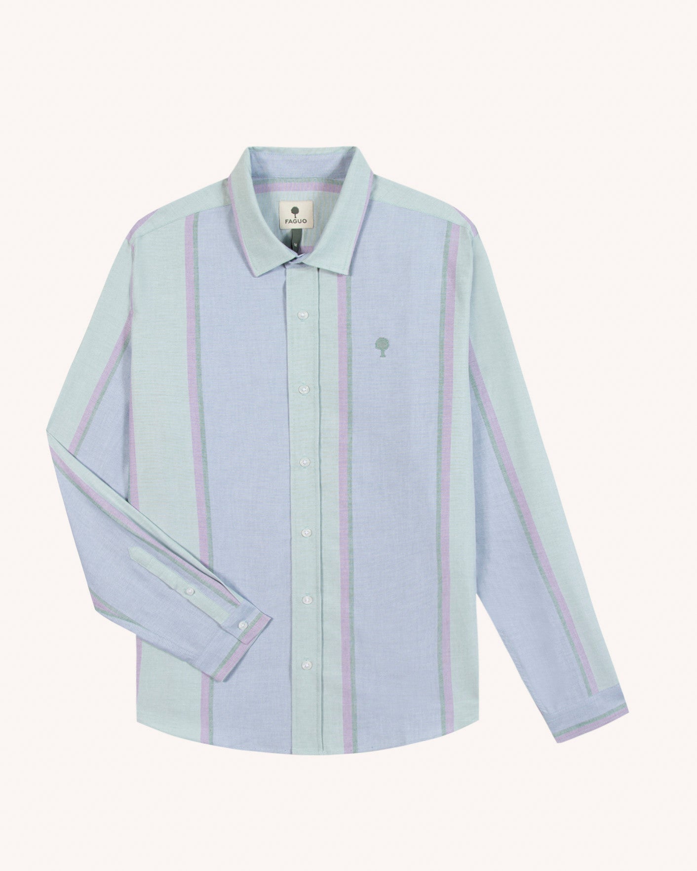 faguo-iraty-chemise-ray-e-vert-et-cru-homme image 2