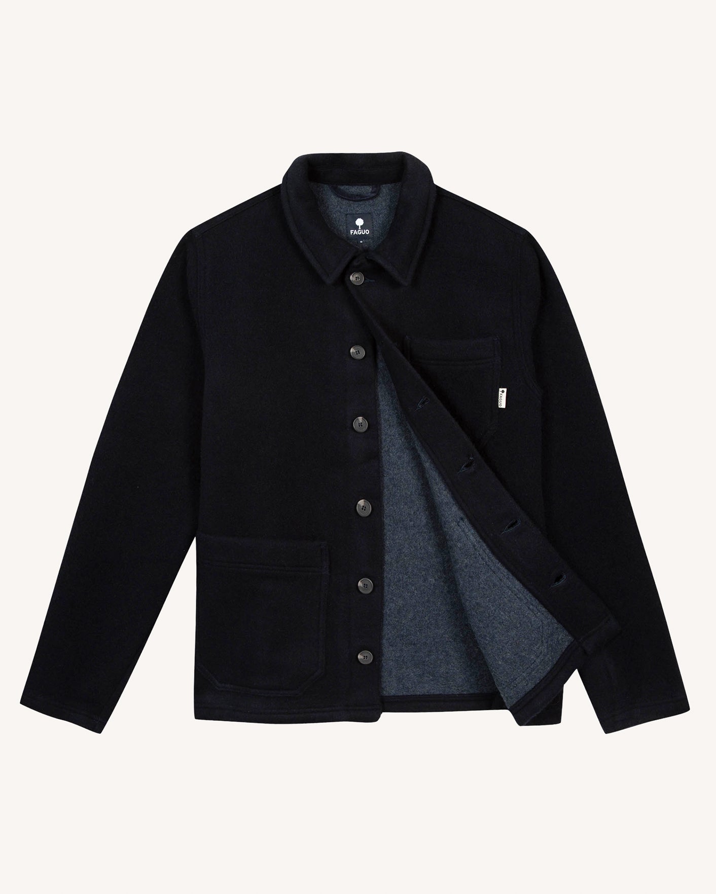 faguo-lorge-veste-en-laine-bleu-marine image 2