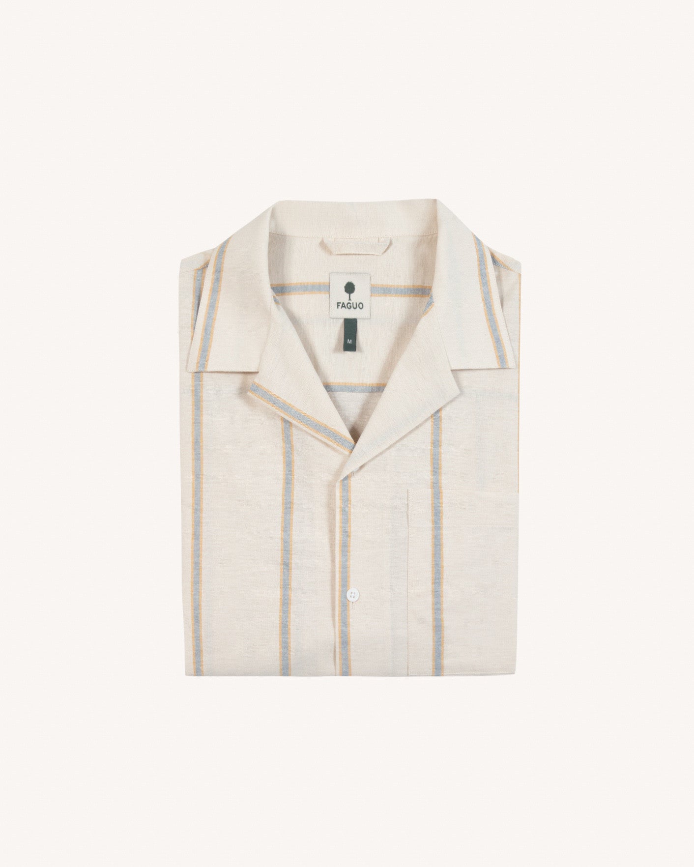 faguo-paiolive-chemise-manches-courtes-homme-cru-et-bleu image 5