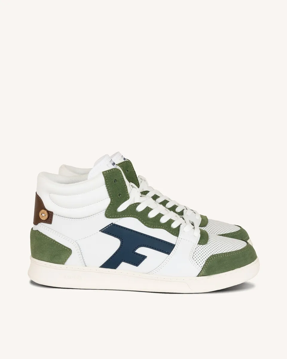 faguo-hazel-mid-baskets-montantes-cuir-blanc-et-kaki image 1