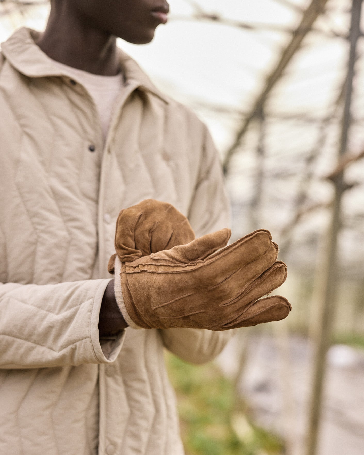 faguo-gloves-gants-cuir-porc-et-laine-camel image 2