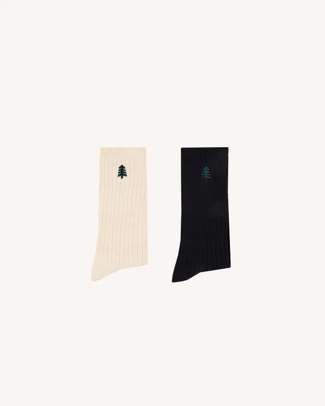 faguo-lot-2-paires-chaussettes-homme-bleu-marine-et-cru image 1