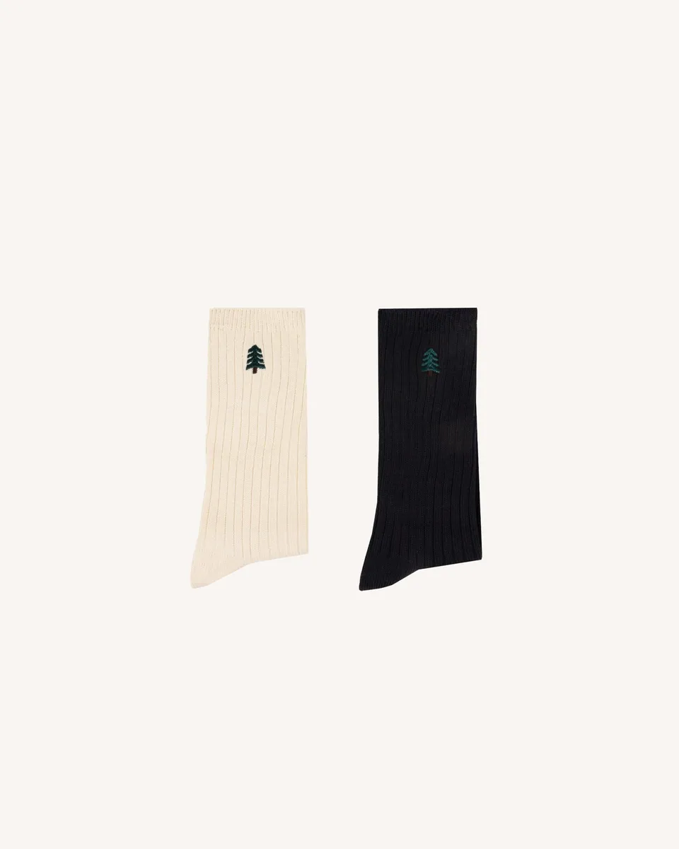 faguo-lot-2-paires-chaussettes-homme-bleu-marine-et-cru image 1
