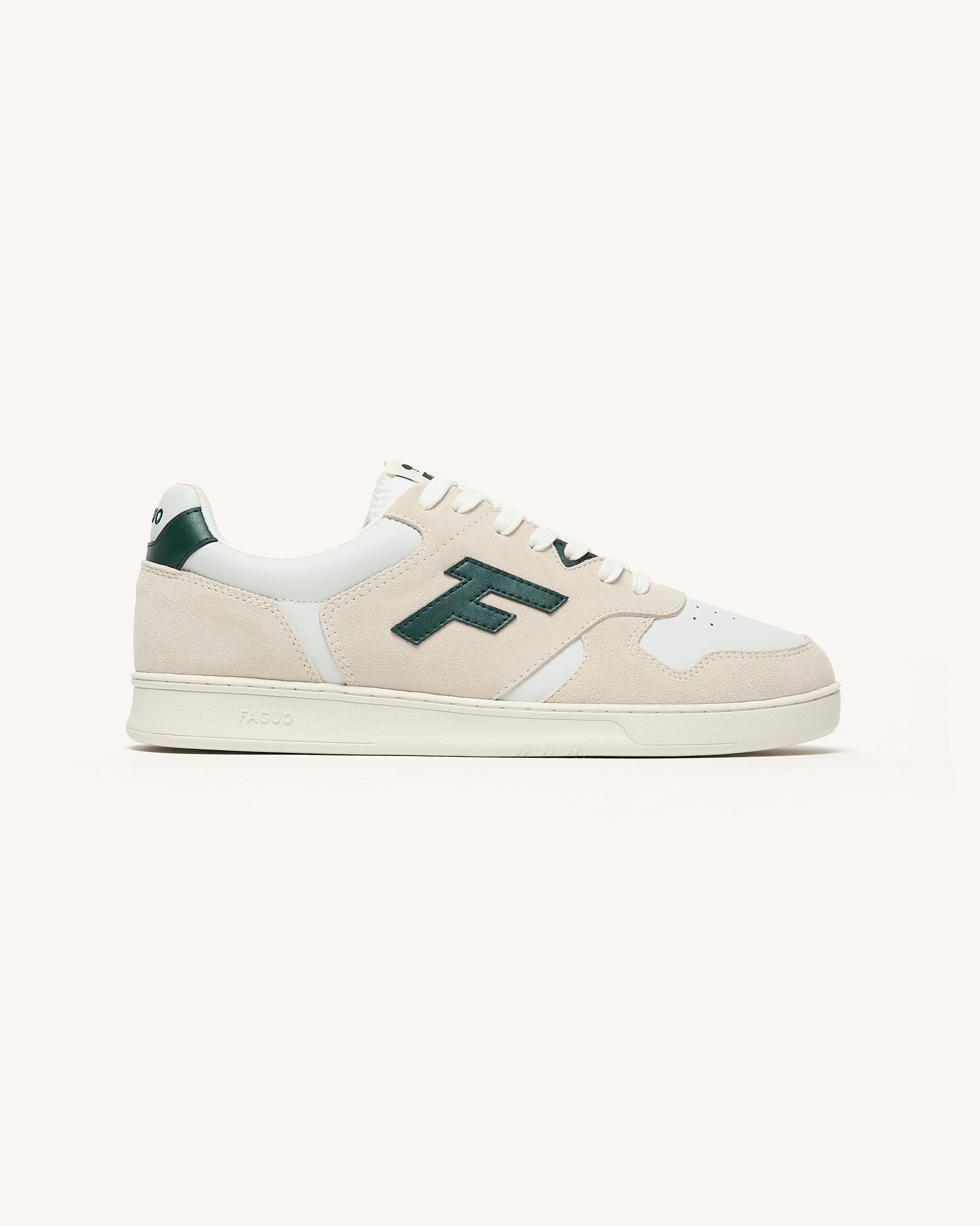 faguo-baskets-palmer-cuir-blanc-et-vert-homme image 1