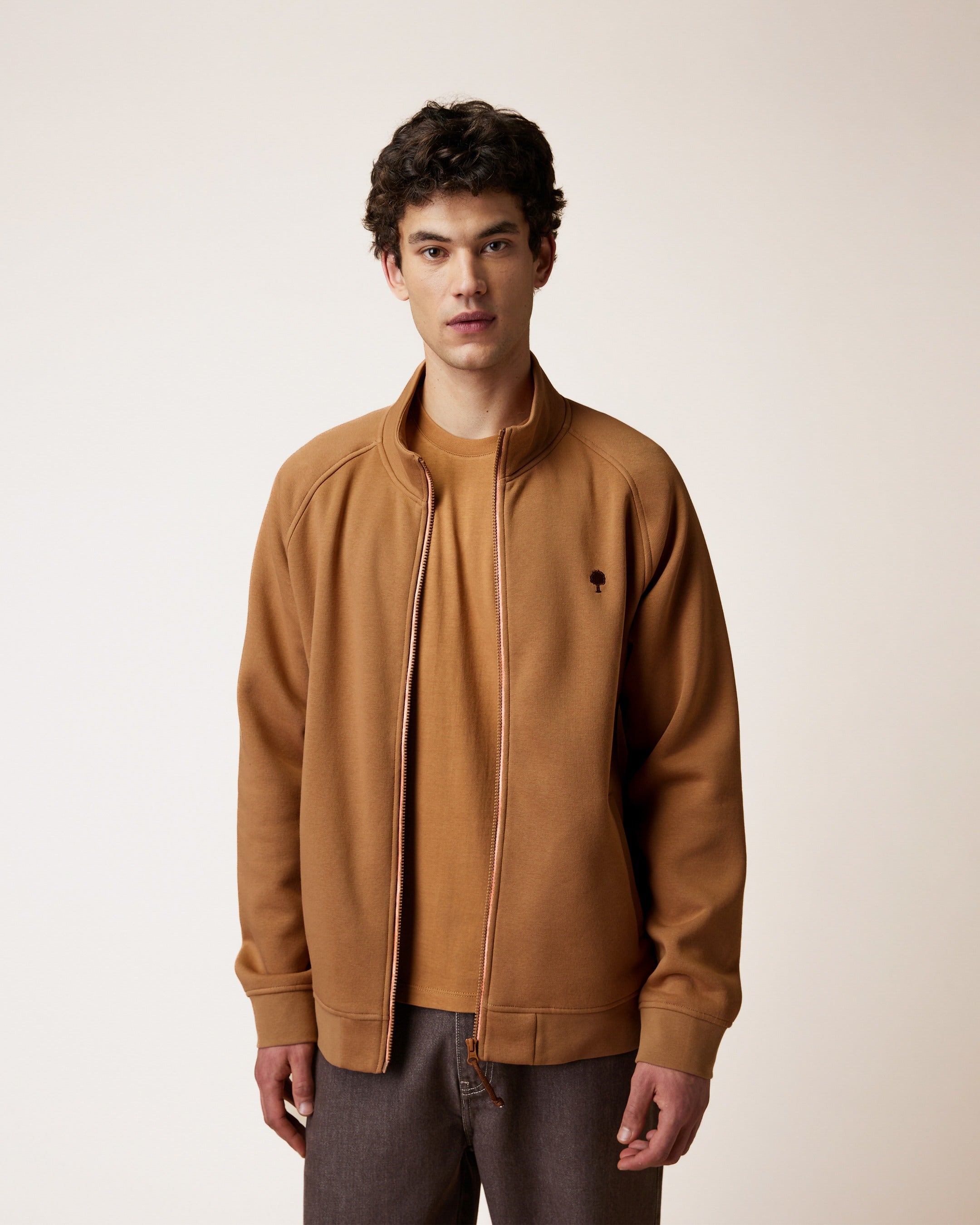 faguo-horte-veste-sweat-zipp-homme-camel-zip-bicolore image 5