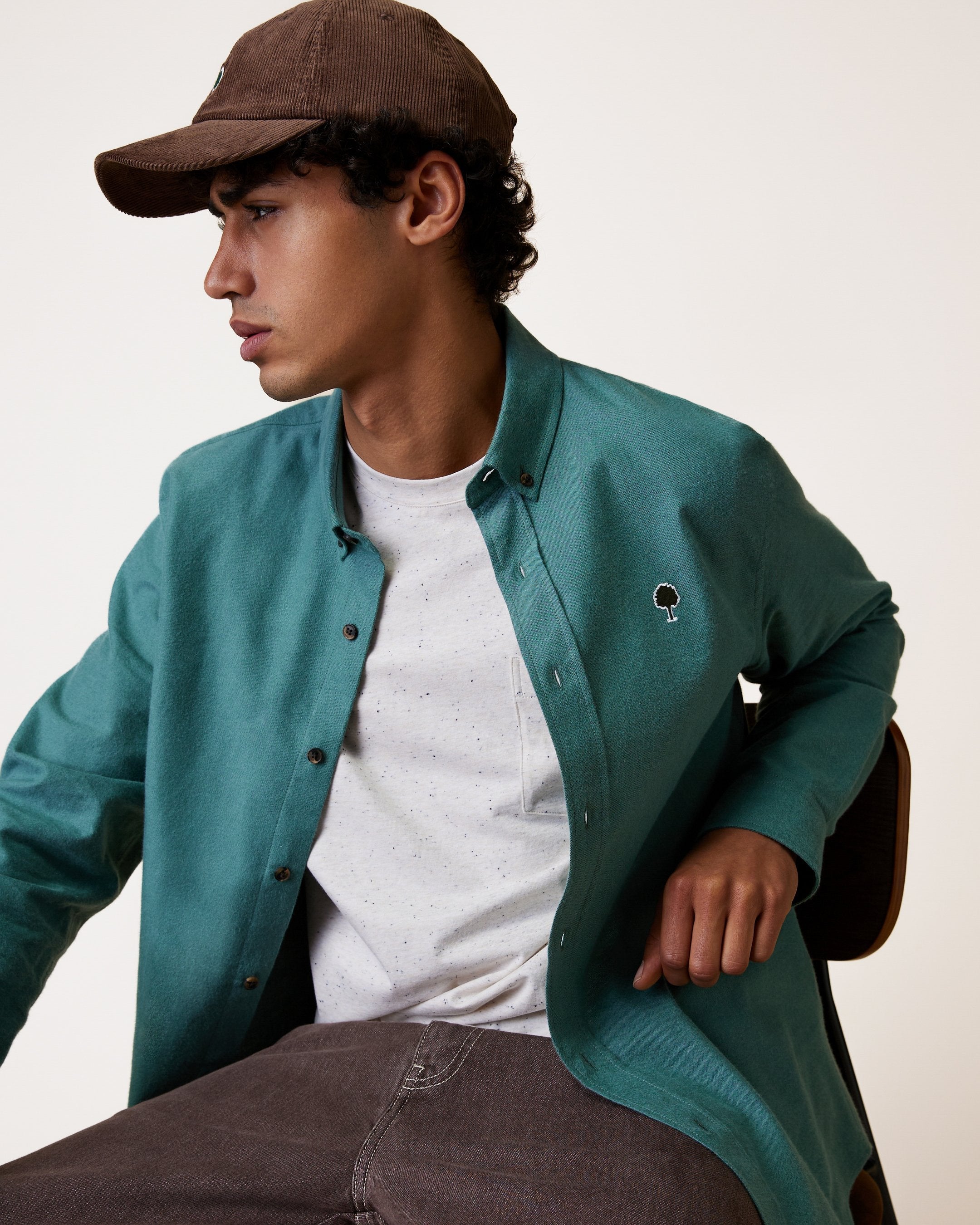 faguo-ivoy-chemise-en-velours-vert-bleu-oxford-gratt image 3