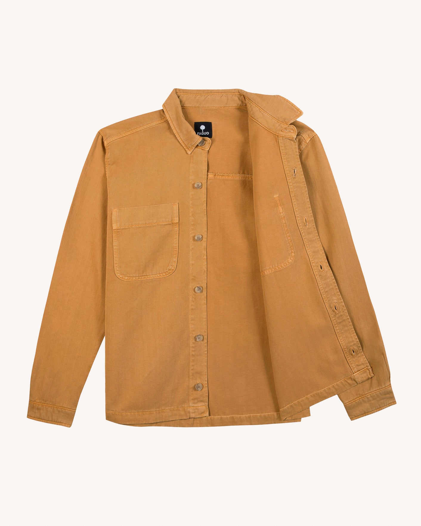 faguo-clemont-surchemise-orange-clair-coton image 4