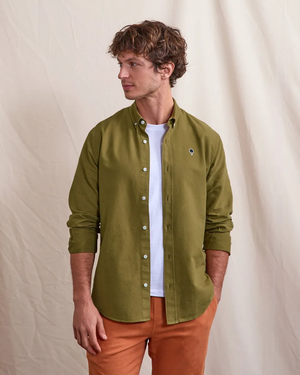 faguo-ivoy-chemise-oxford-kaki-fonc image 1