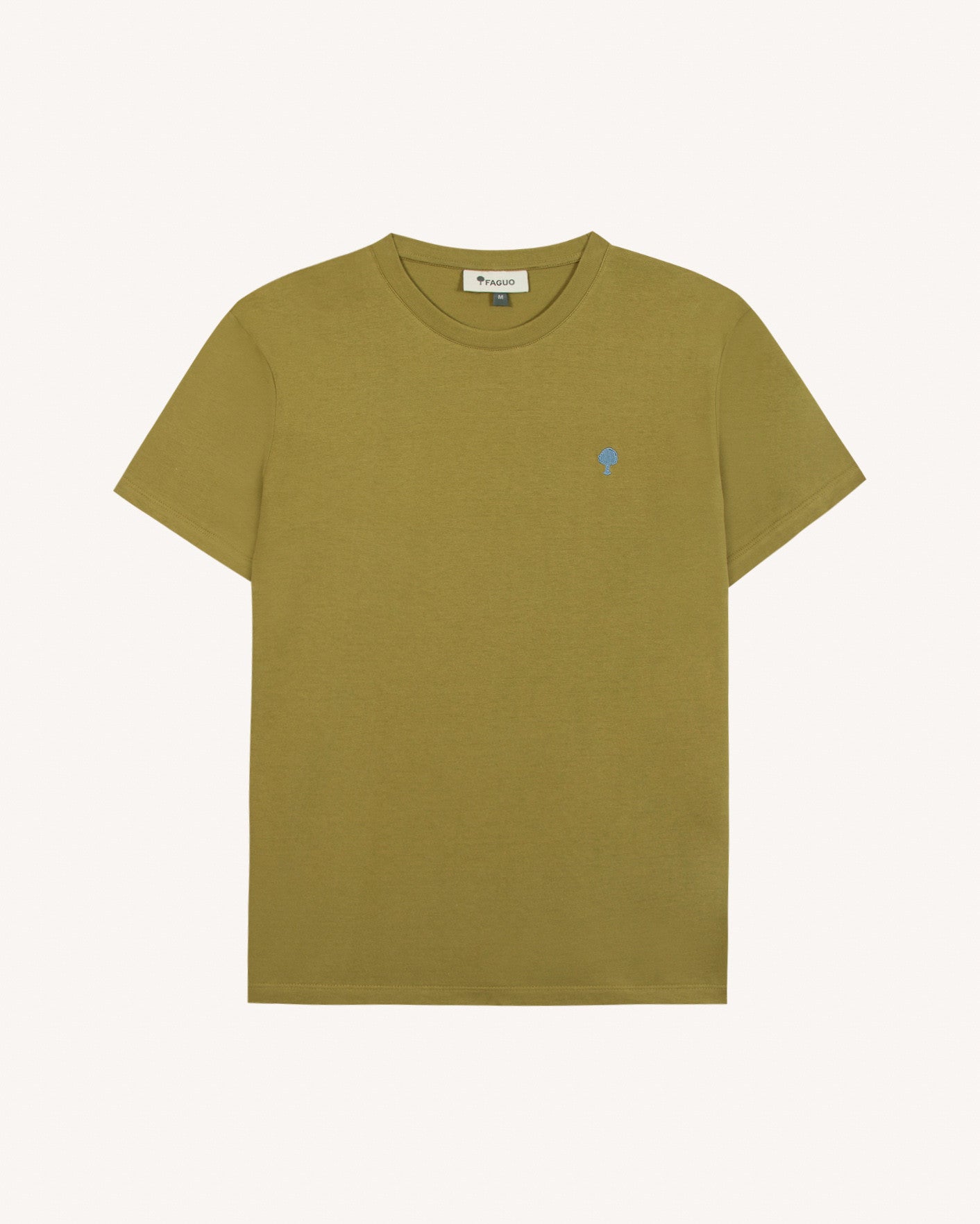 faguo-arcy-t-shirt-kaki-fonc-en-jersey-coton-broderie-arbre image 2
