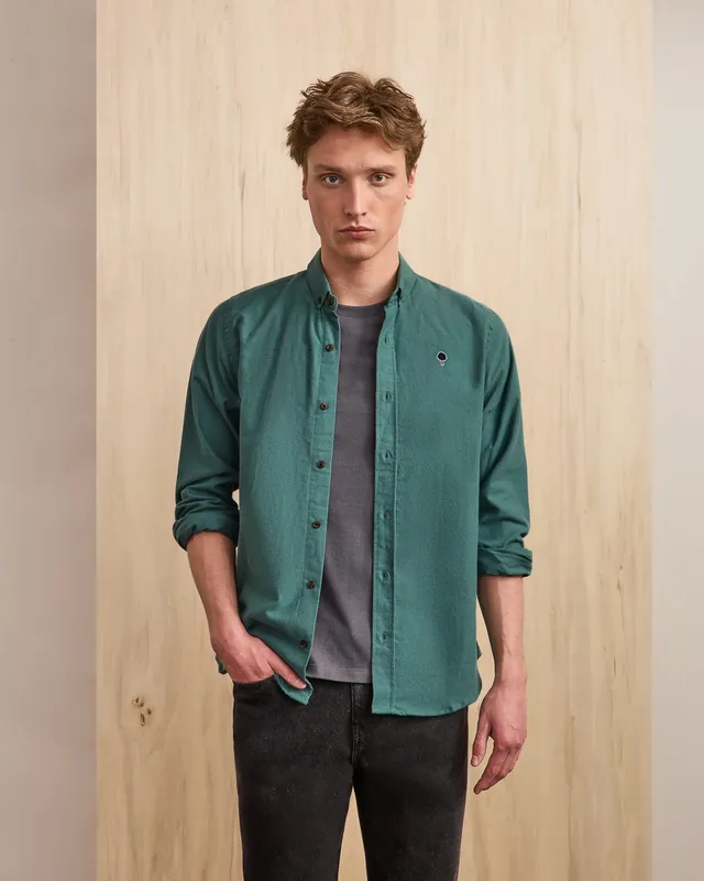 faguo-ivoy-chemise-homme-vert-clair-gris image 1