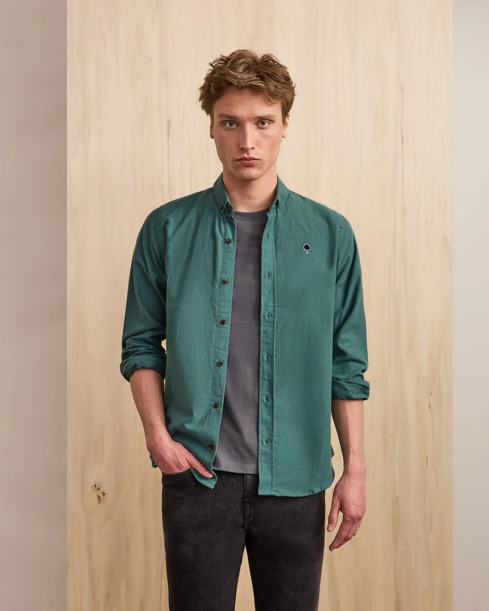 faguo-ivoy-chemise-homme-vert-clair-gris image 1