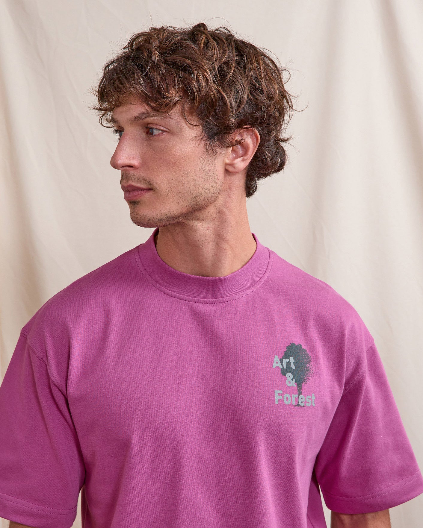 faguo-yellowstone-t-shirt-imprim-homme-forest-fuchsia image 5
