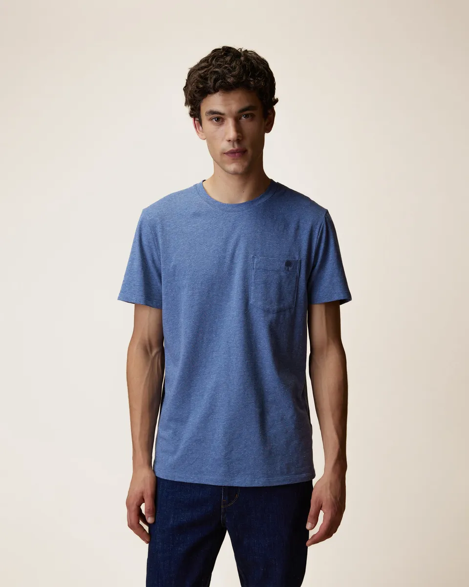 faguo-olonne-t-shirt-bleu-coton-poche-poitrine image 1