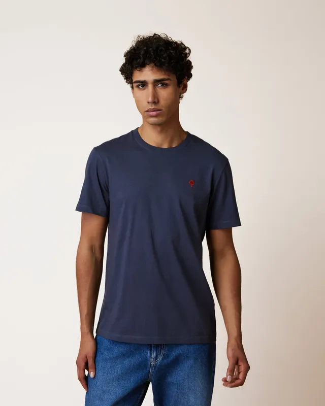 faguo-arcy-t-shirt-marine-gris-coton-recycl-homme image 1
