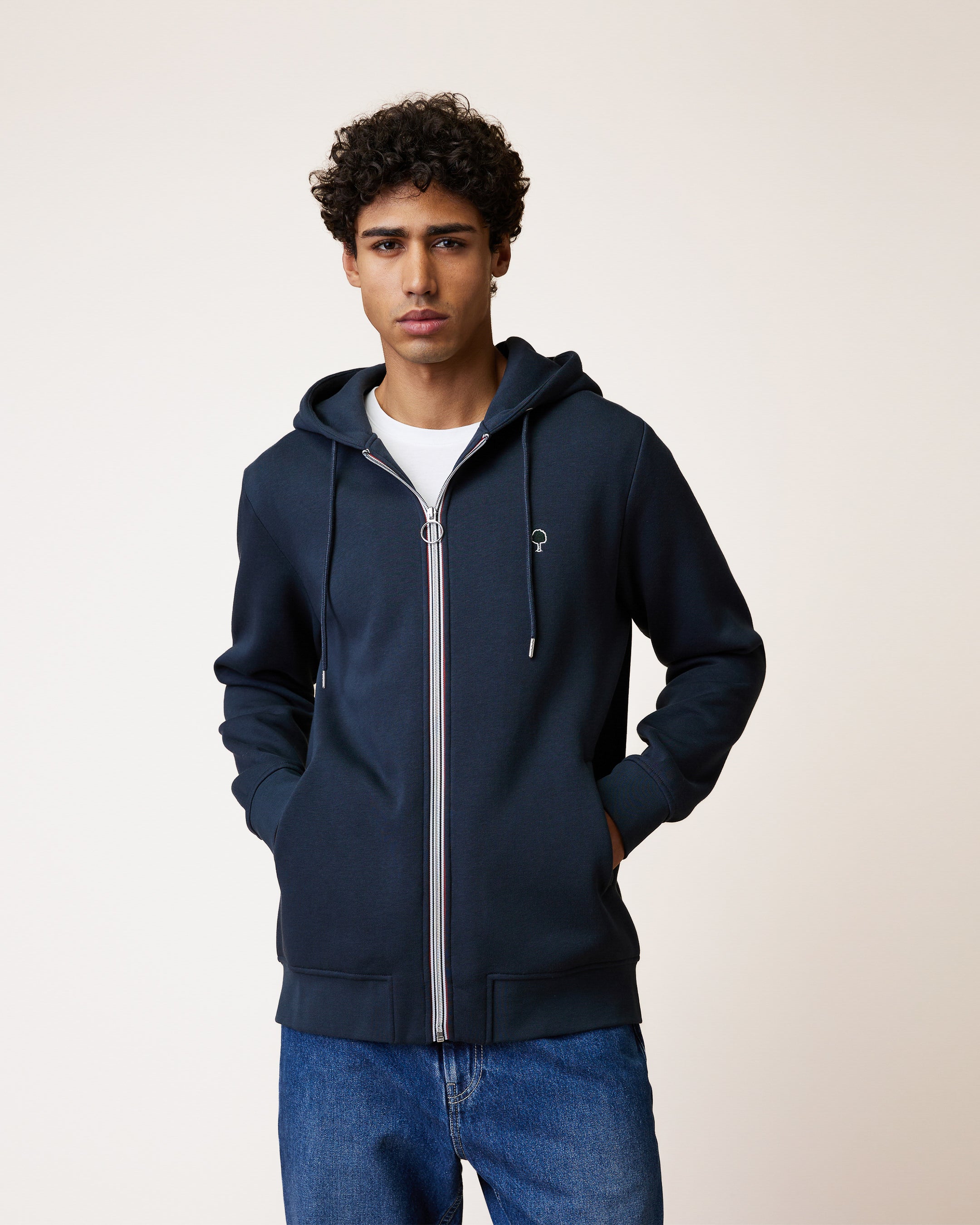 faguo-mesnil-sweat-zipp-capuche-bleu-marine image 1