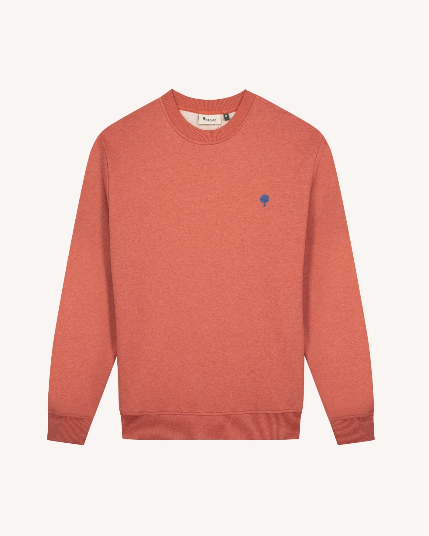 faguo-bussy-sweat-col-rond-rouge-brique-coton-recycl image 2
