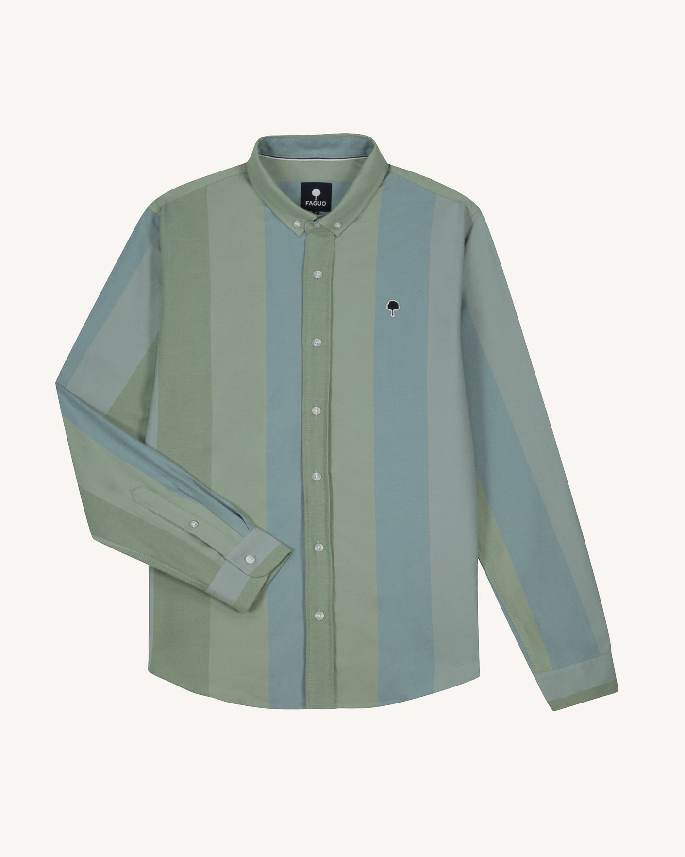 faguo-ivoy-chemise-oxford-vert-clair-multicolore image 1