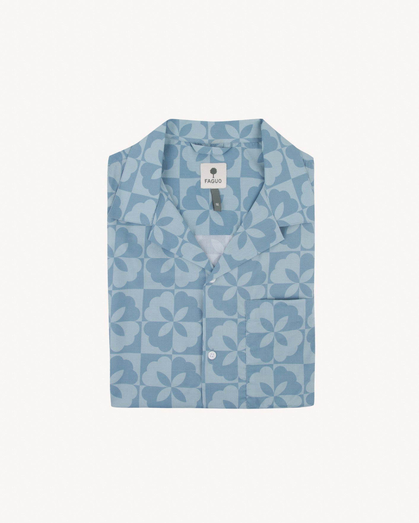 faguo-paiolive-chemise-manches-courtes-bleu-moyen-col-cubain image 5
