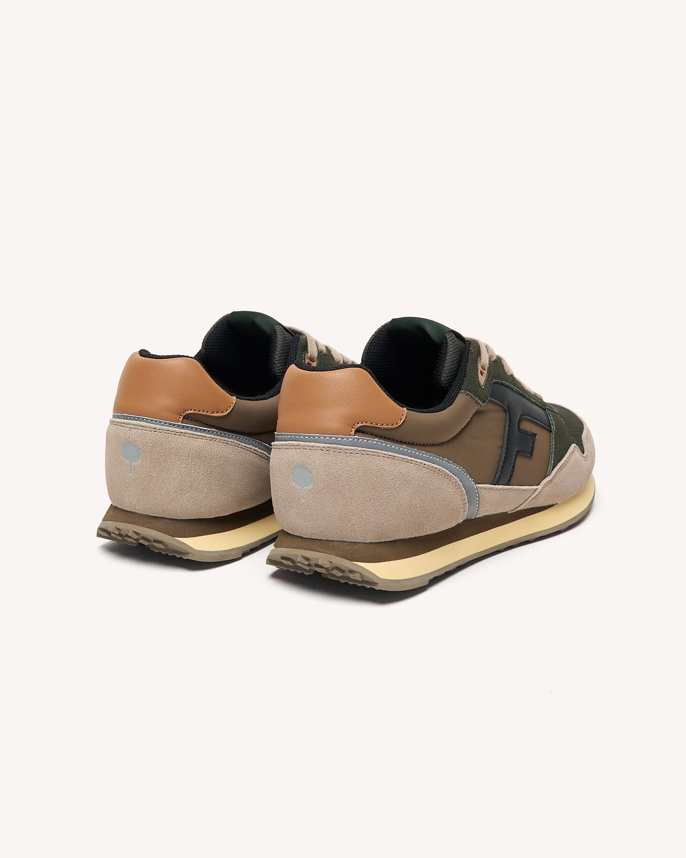 faguo-elm-baskets-kaki-et-camel-effet-doudoune image 3