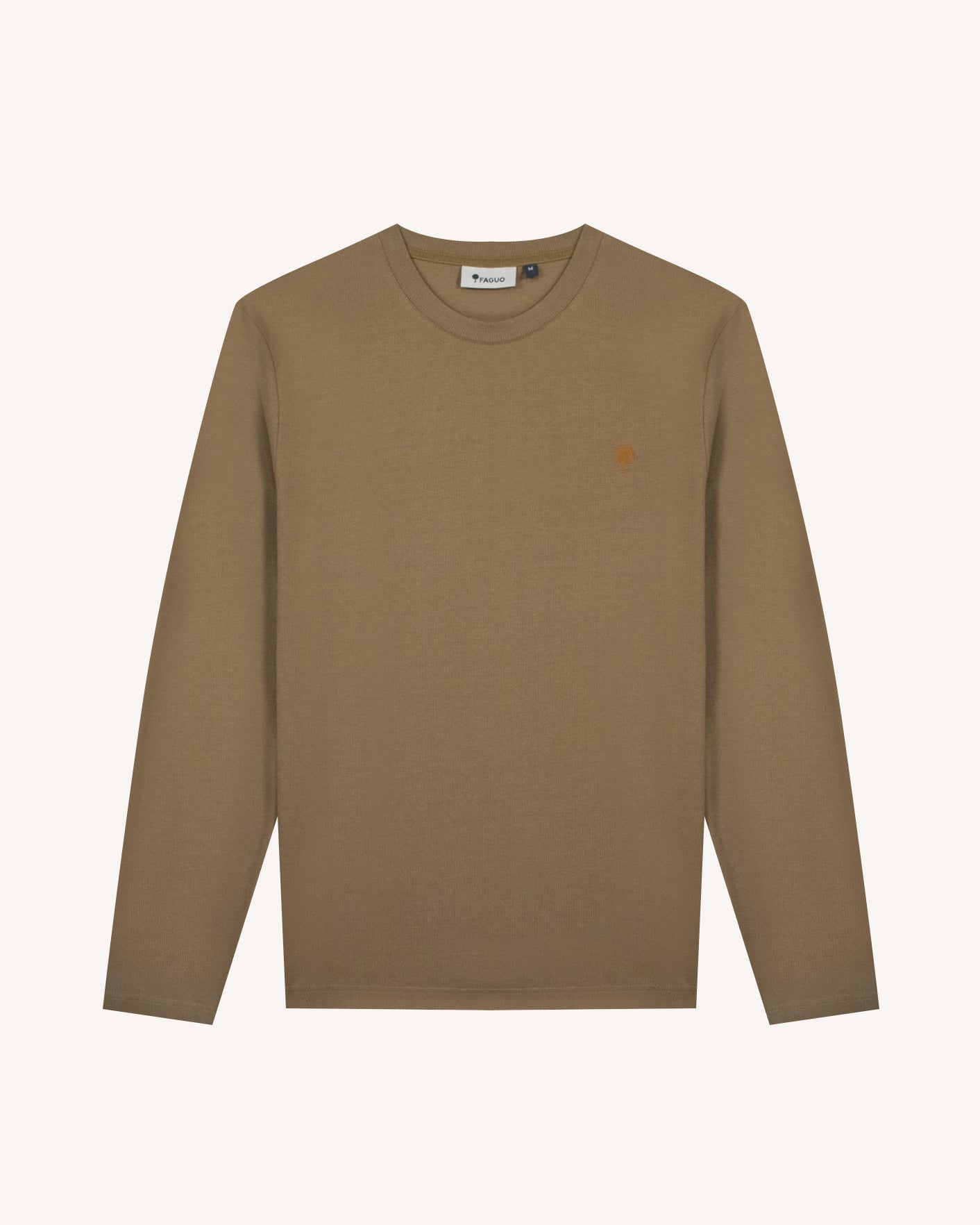 faguo-bailly-t-shirt-manches-longues-homme-camel-coton-recycl image 2