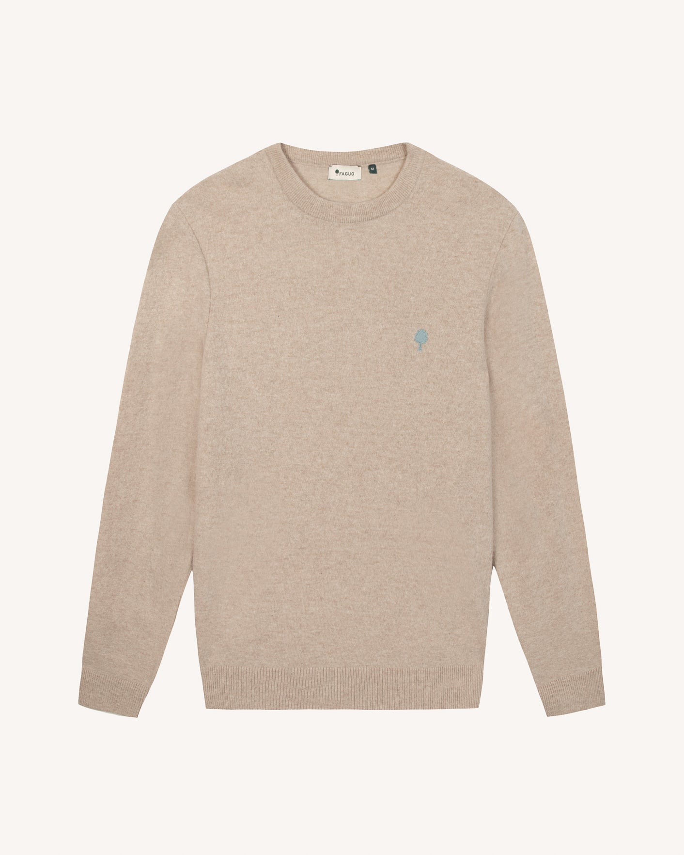 faguo-marly-pull-col-rond-homme-beige-laine image 2