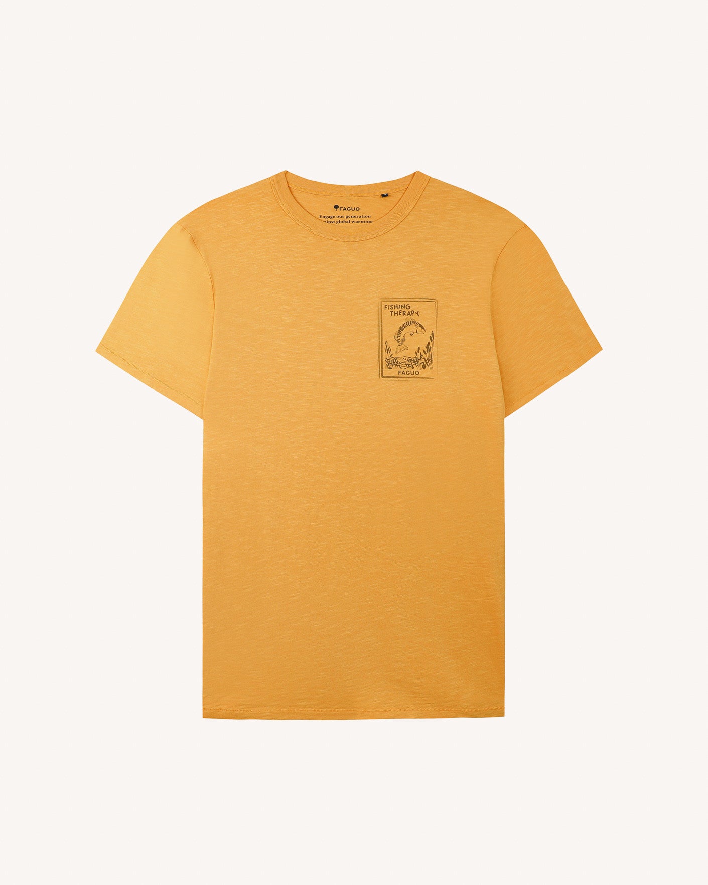 faguo-retz-t-shirt-ocre-coton-flamm-homme image 4