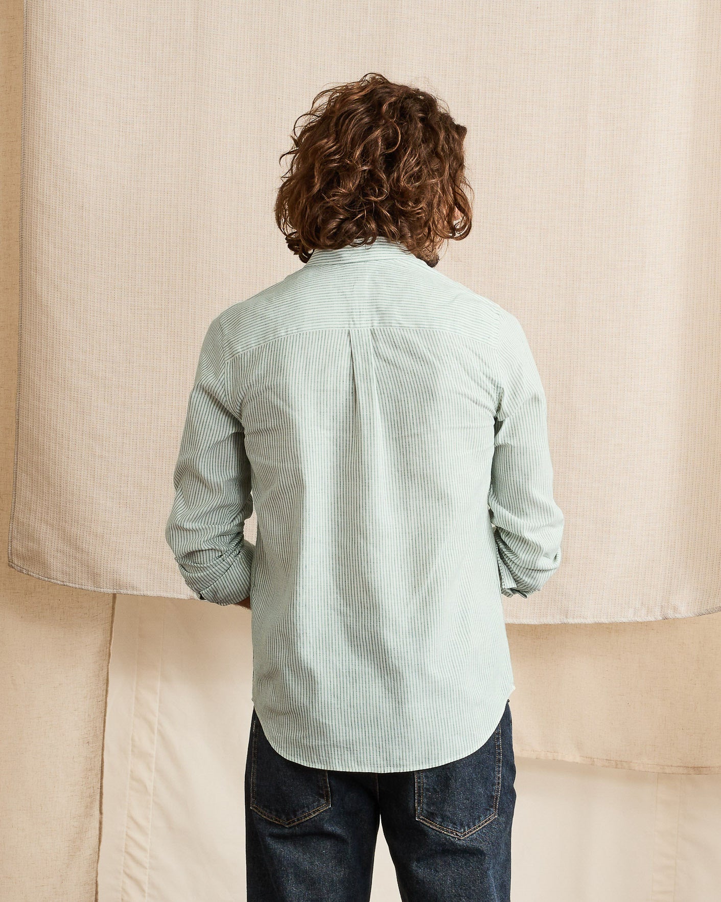 faguo-ivoy-chemise-en-lin-ray-e-vert-et-cru image 6