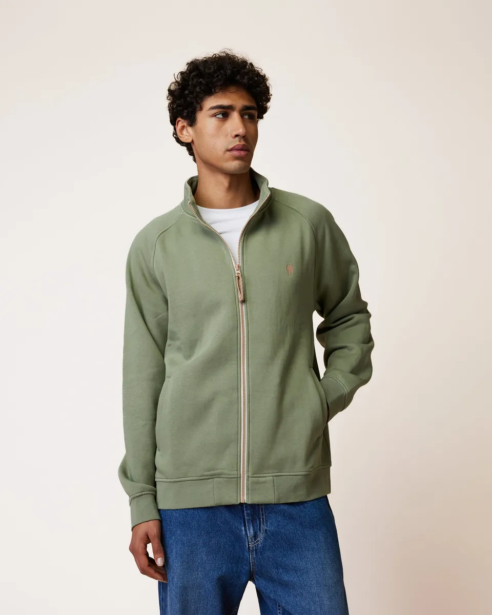 faguo-horte-veste-zipp-e-kaki-clair-homme image 1