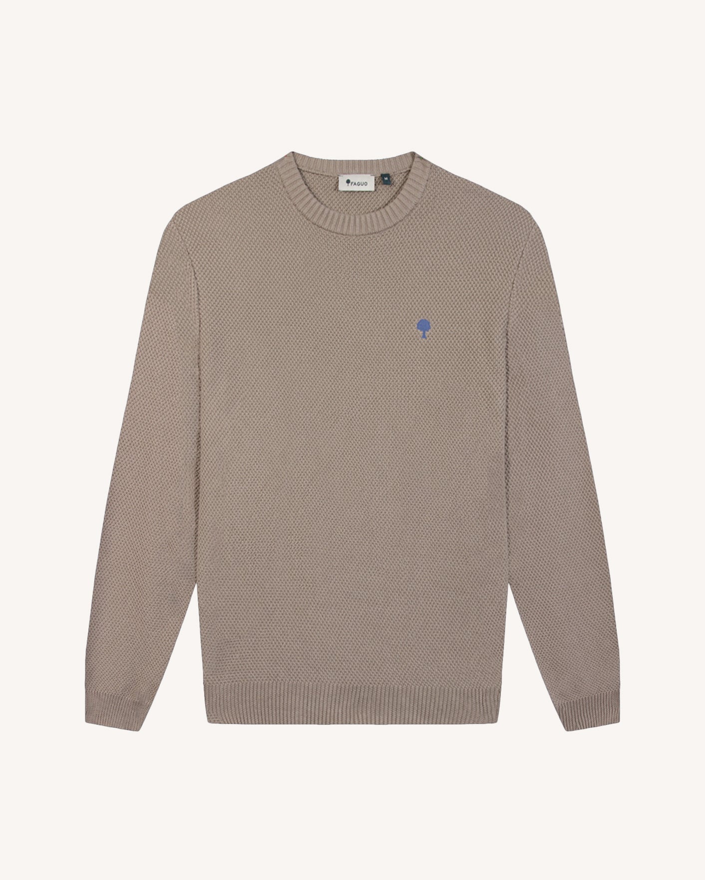faguo-opale-pull-col-rond-beige-fonc-coton-bio-homme image 3
