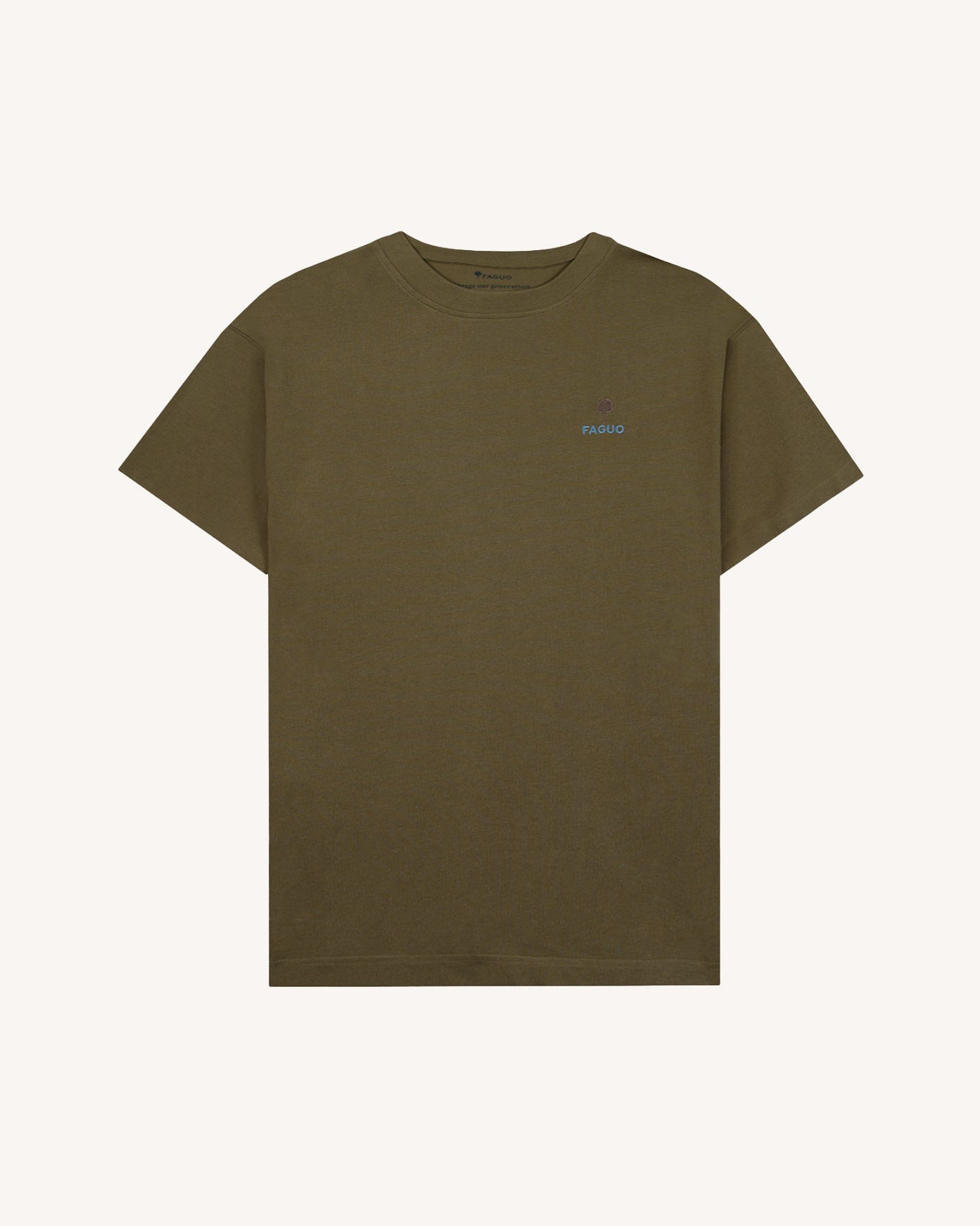 faguo-yellowstone-t-shirt-oversize-vert-olive-fonc-coton image 2