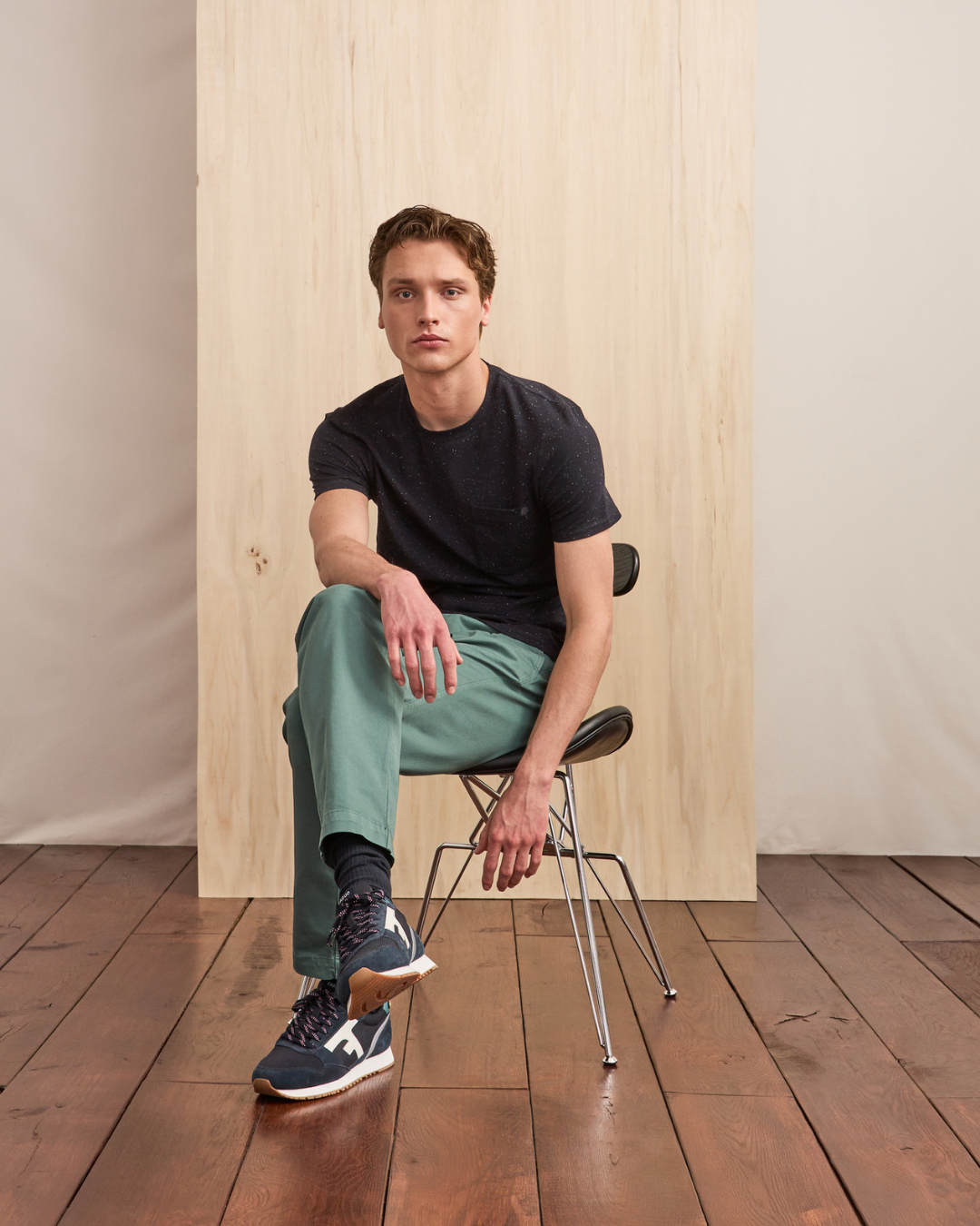 faguo-brix-regular-chino-homme-vert-clair-gris-coton image 1
